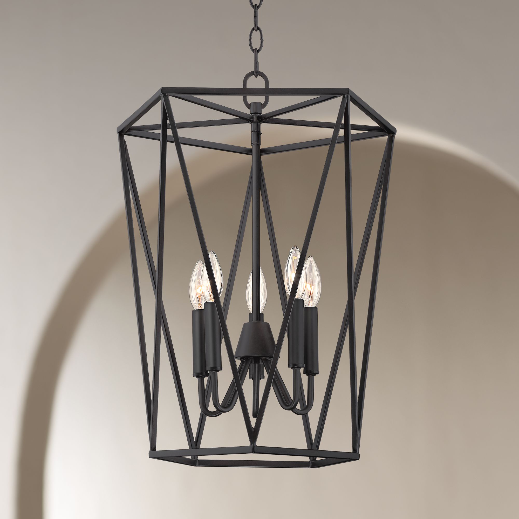 Possini Euro Melody 17" Wide Steel 5-Light Foyer Pendant