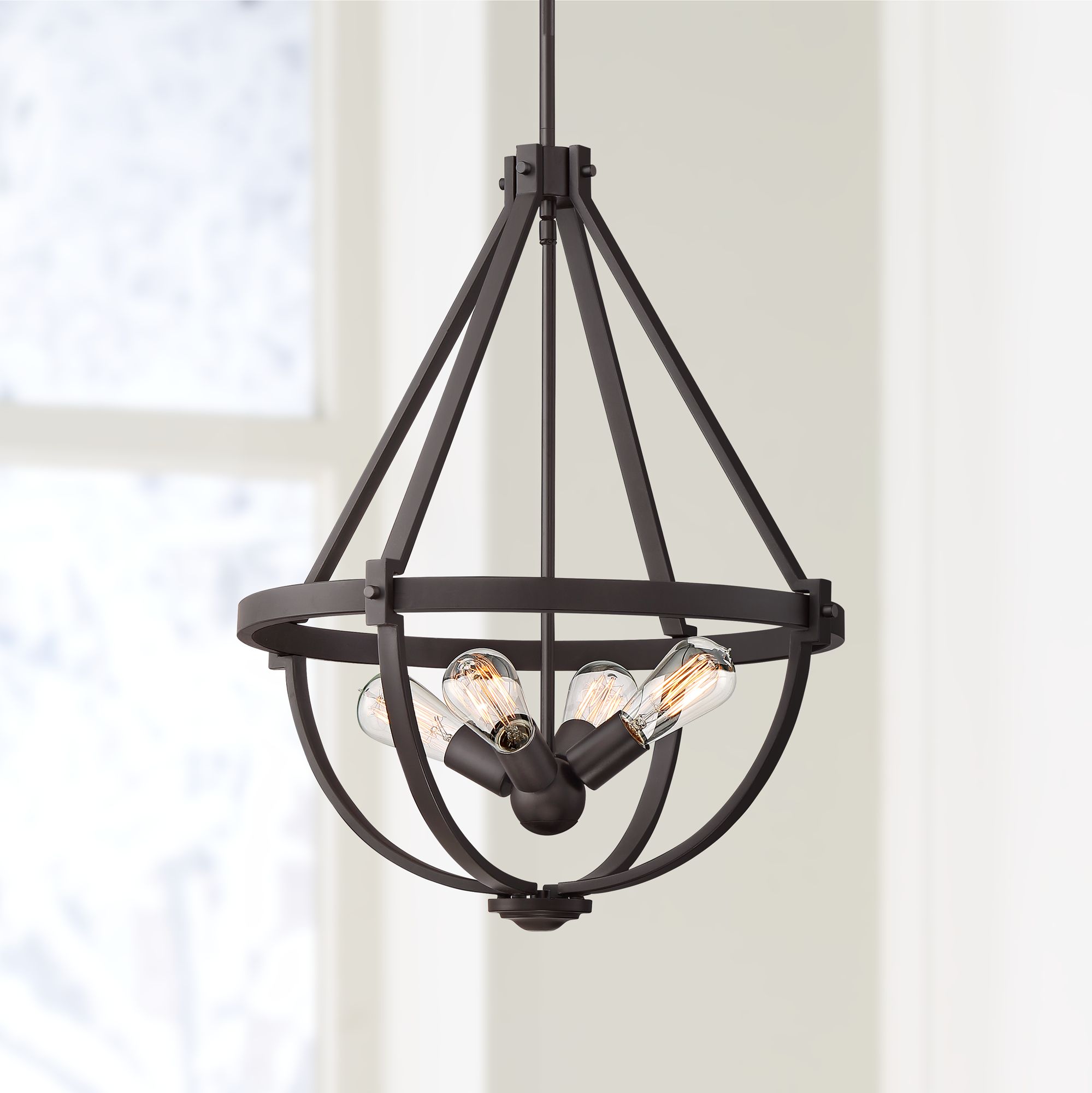 Cunningham 20 1/2" Wide Bronze Steel 4-Light Pendant