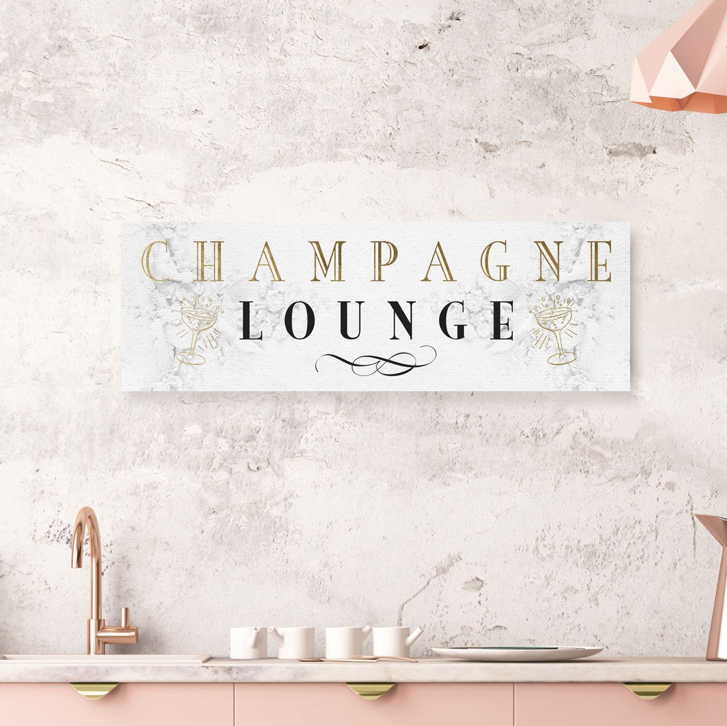 Oliver Gal Champagne Lounge 30" Wide Canvas Wall Art