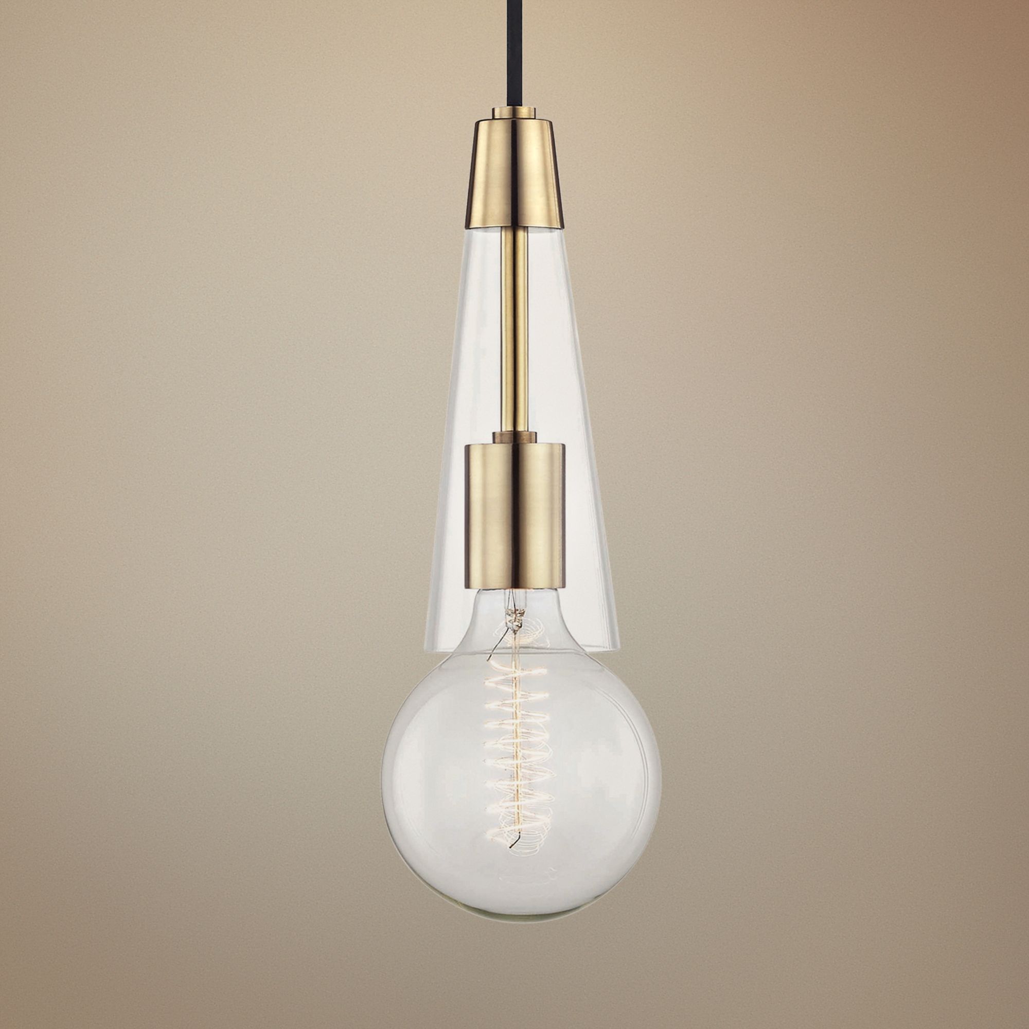 Mitzi Joni 5" Wide Aged Brass Mini Pendant