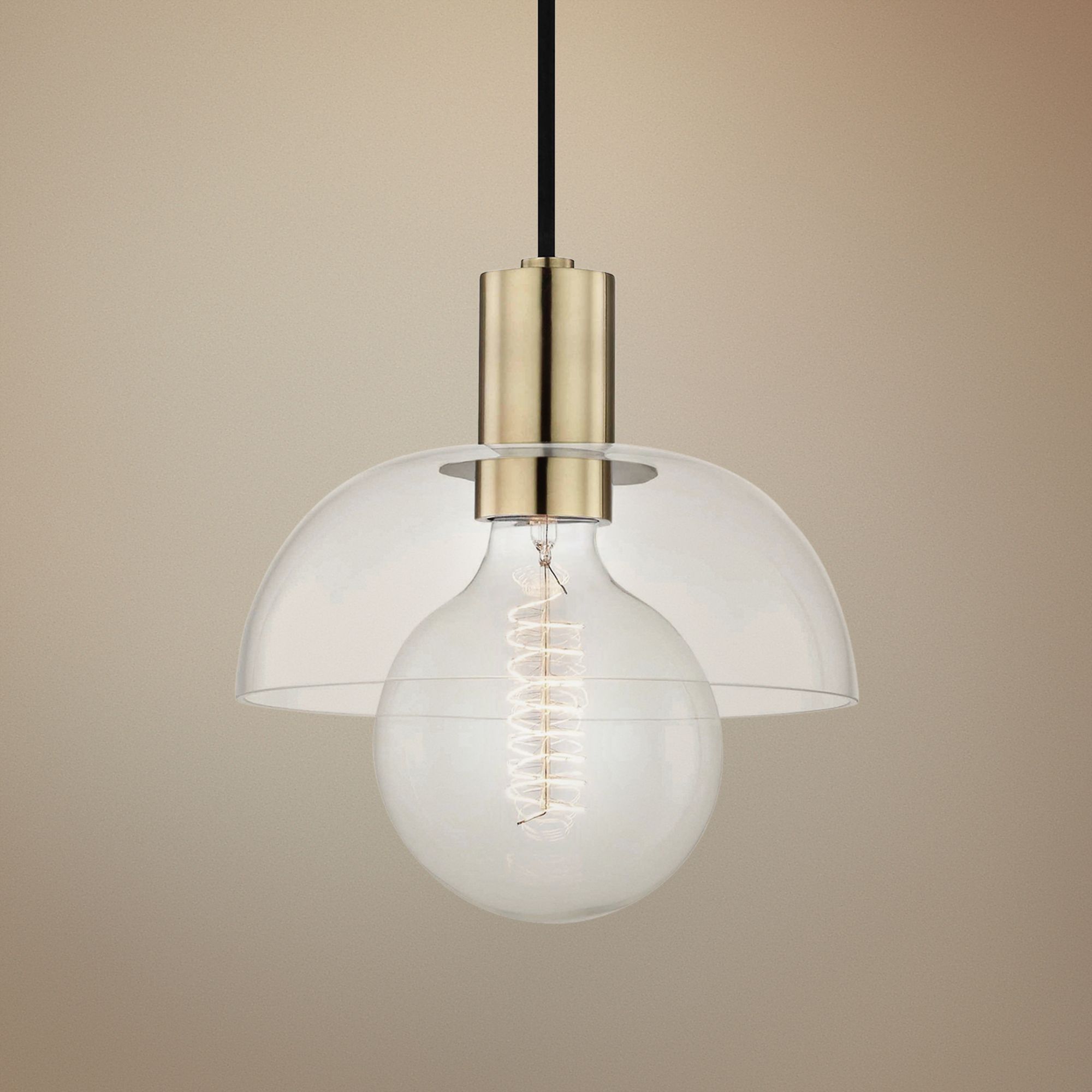 Mitzi Kyla 9" Wide Aged Brass Mini Pendant