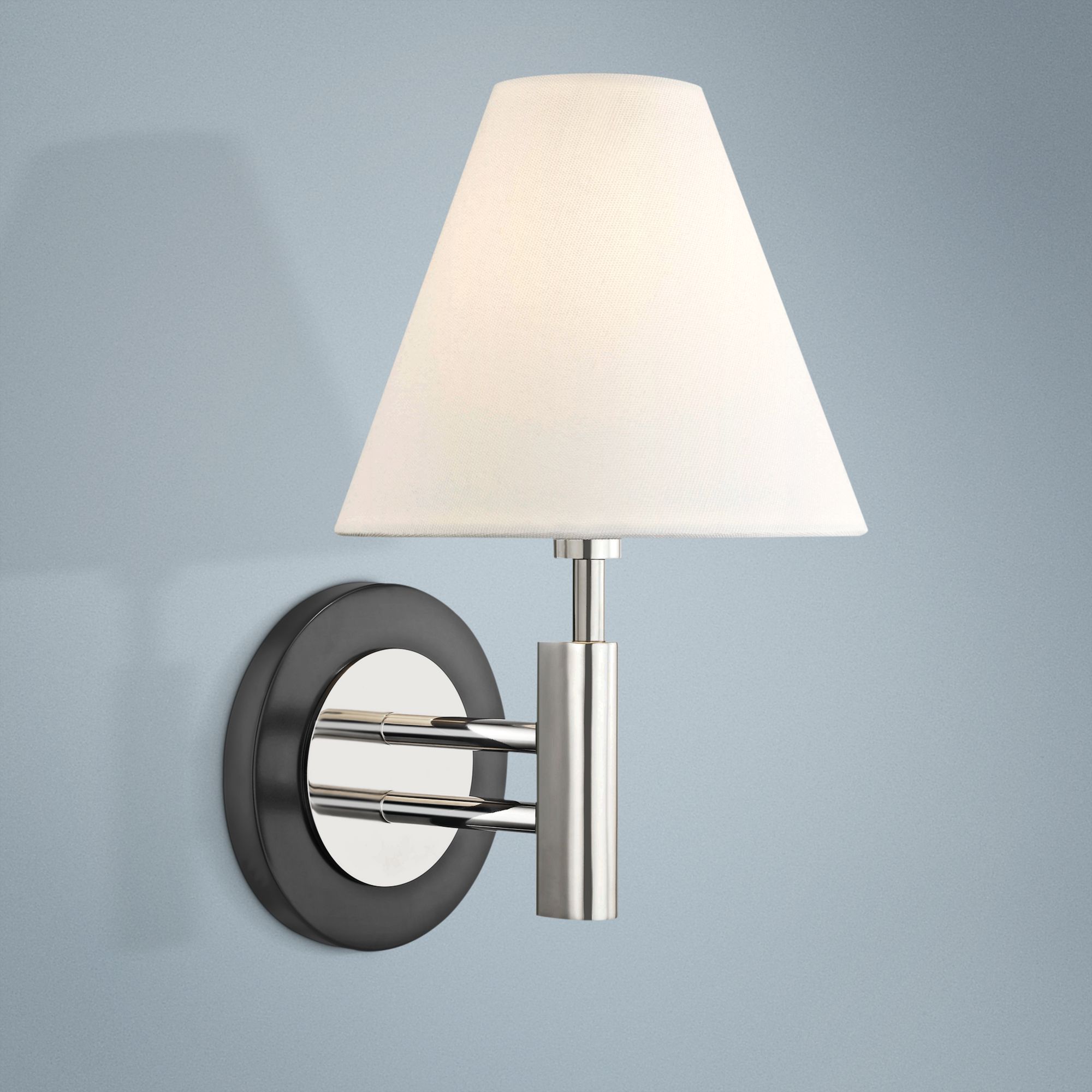 Mitzi Robbie 12" High Polished Nickel and Black Wall Sconce