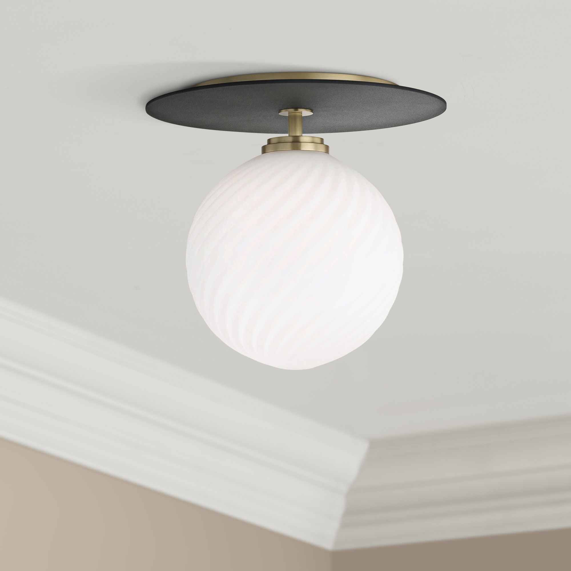 Mitzi Ellis 10 1/4" Wide Aged Brass LED Ceiling Light