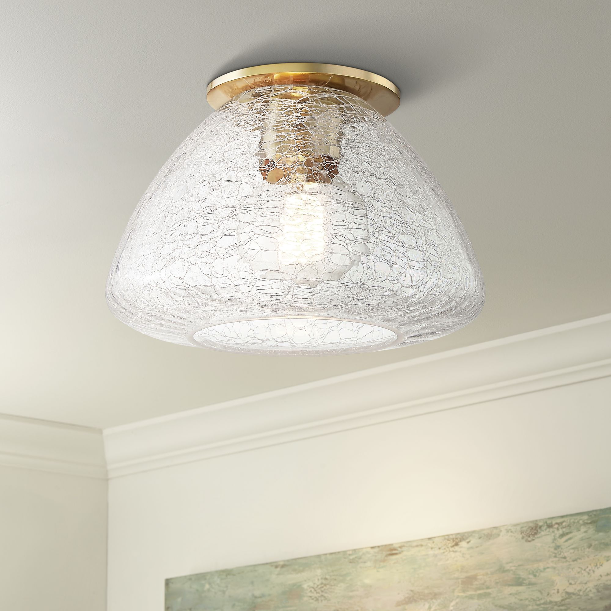 Mitzi Maya 9" Wide Aged Brass Ceiling Light