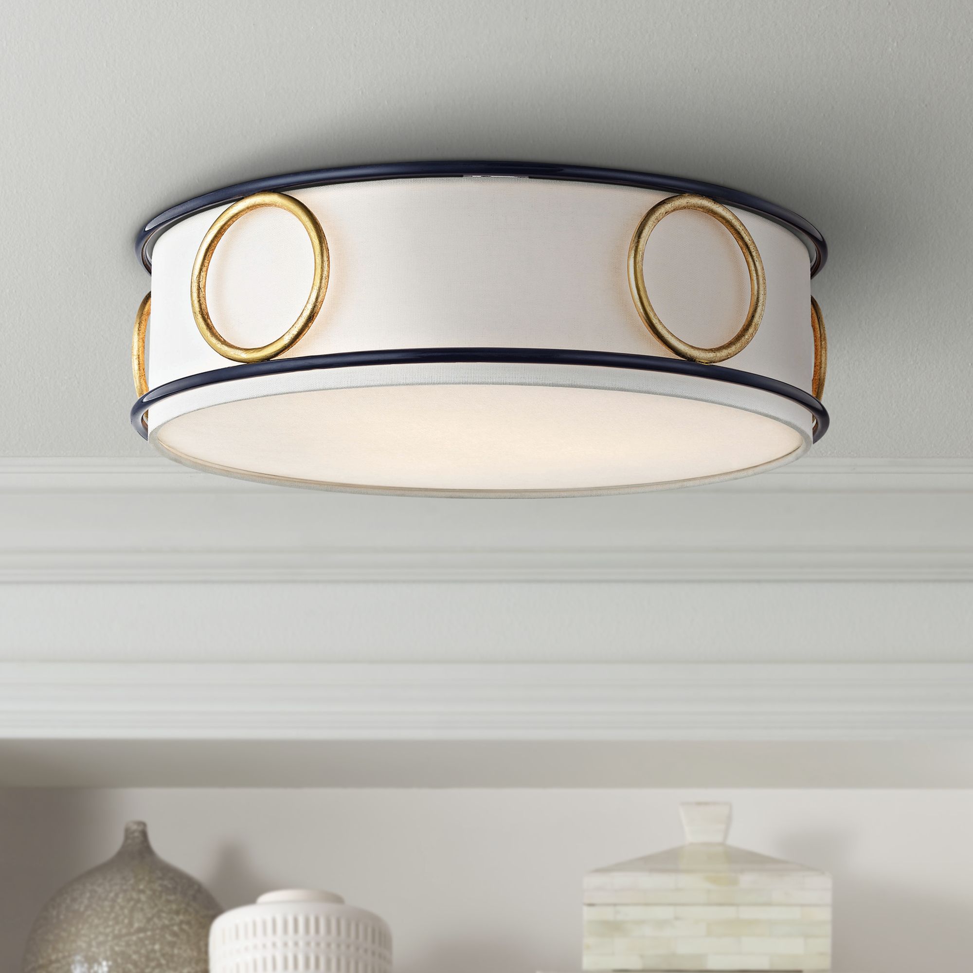 navy and gold ceiling light