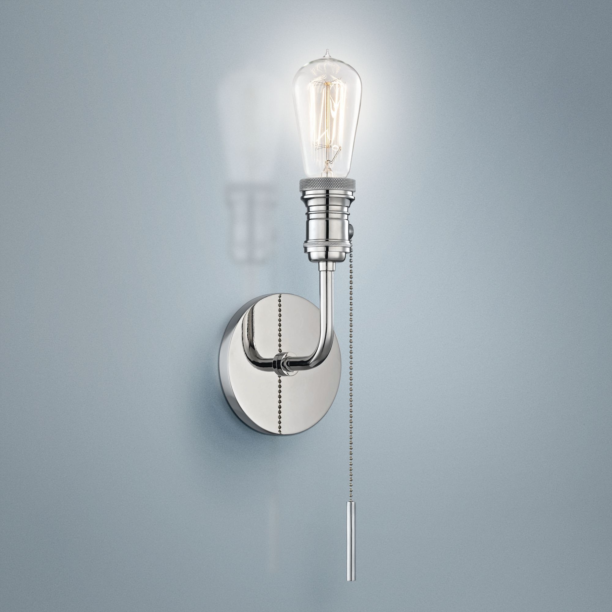 Design Classics Lighting Contemporary Single Light Sconce with Pull Chain Switch and Glass Shade 203-09