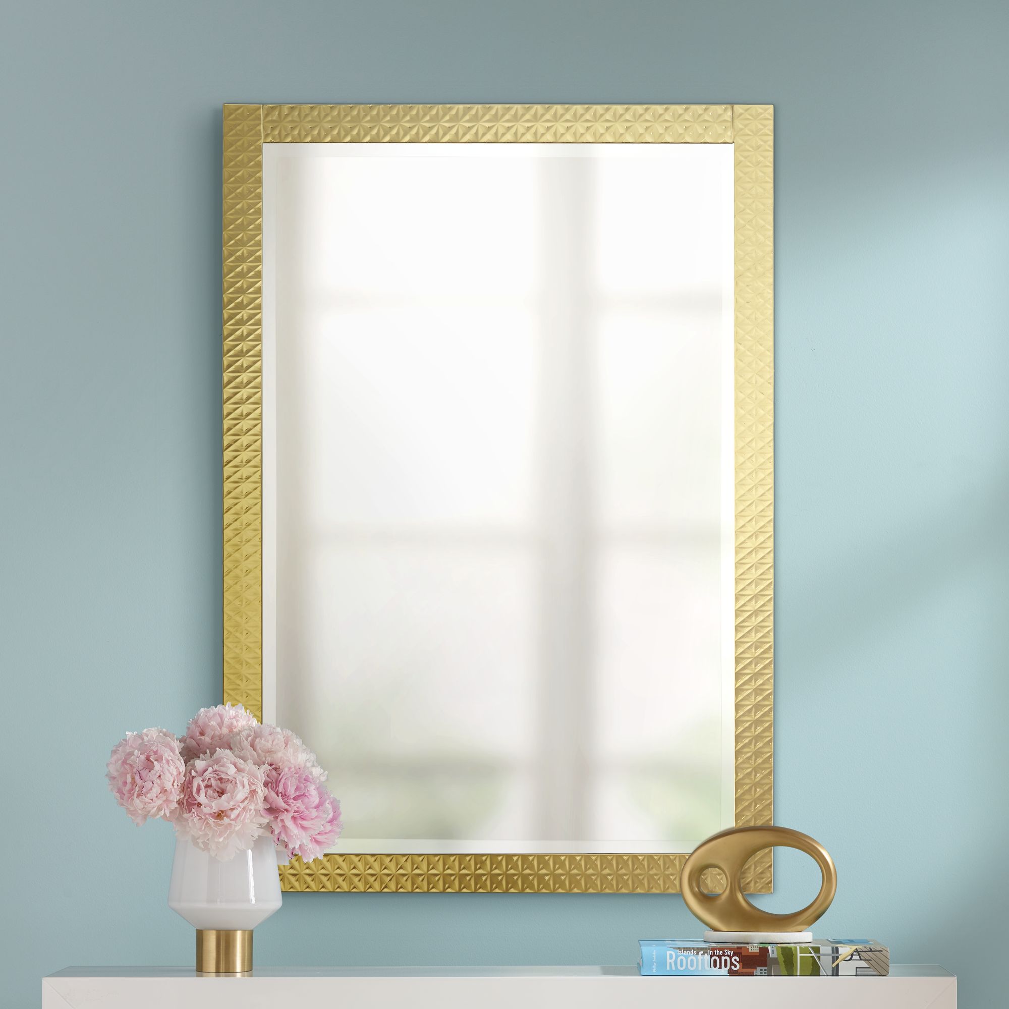 Allegra Soft Gold 27 1/2" x 39 1/4" Rectangular Wall Mirror