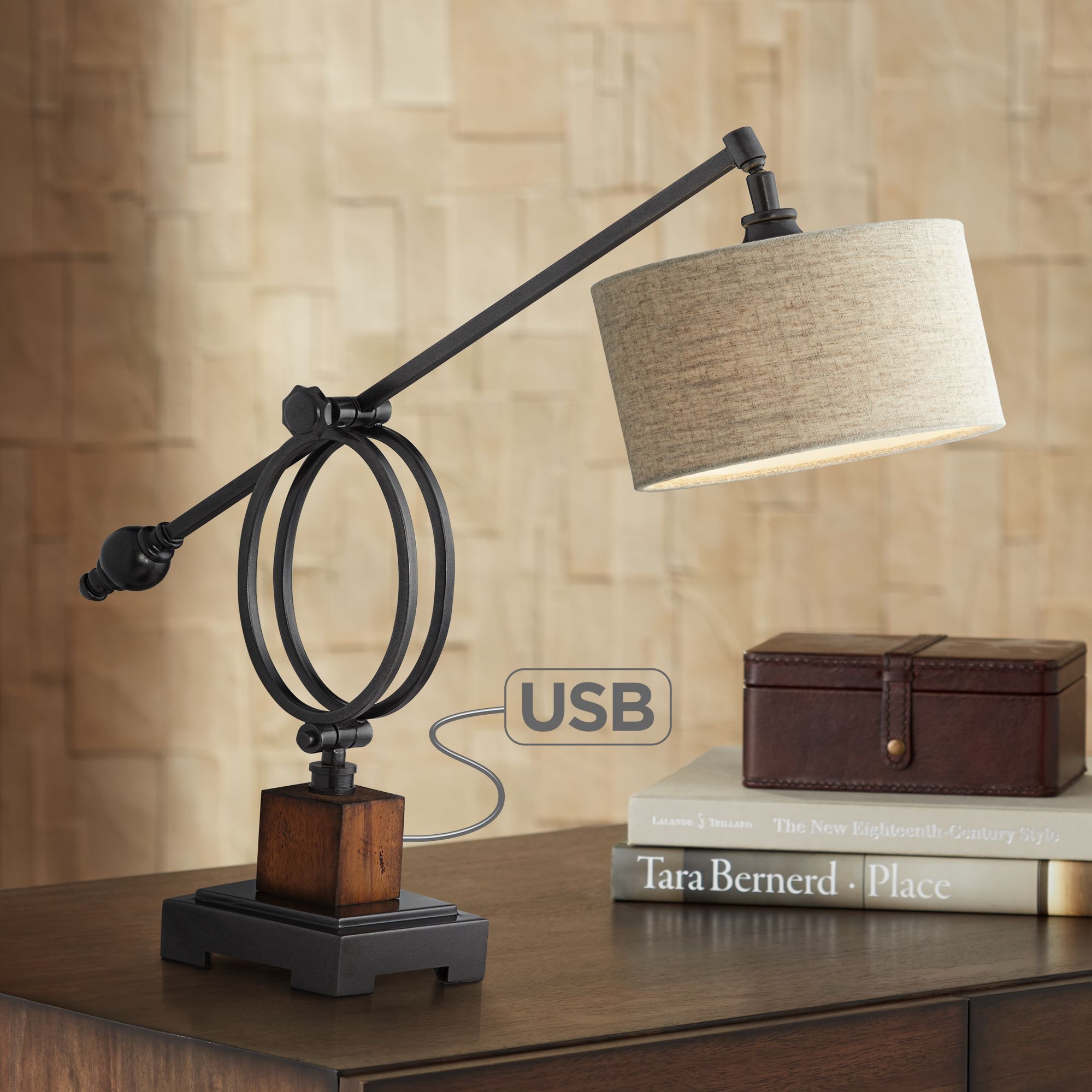 Uttermost Henley Boom Desk Lamp with USB Port