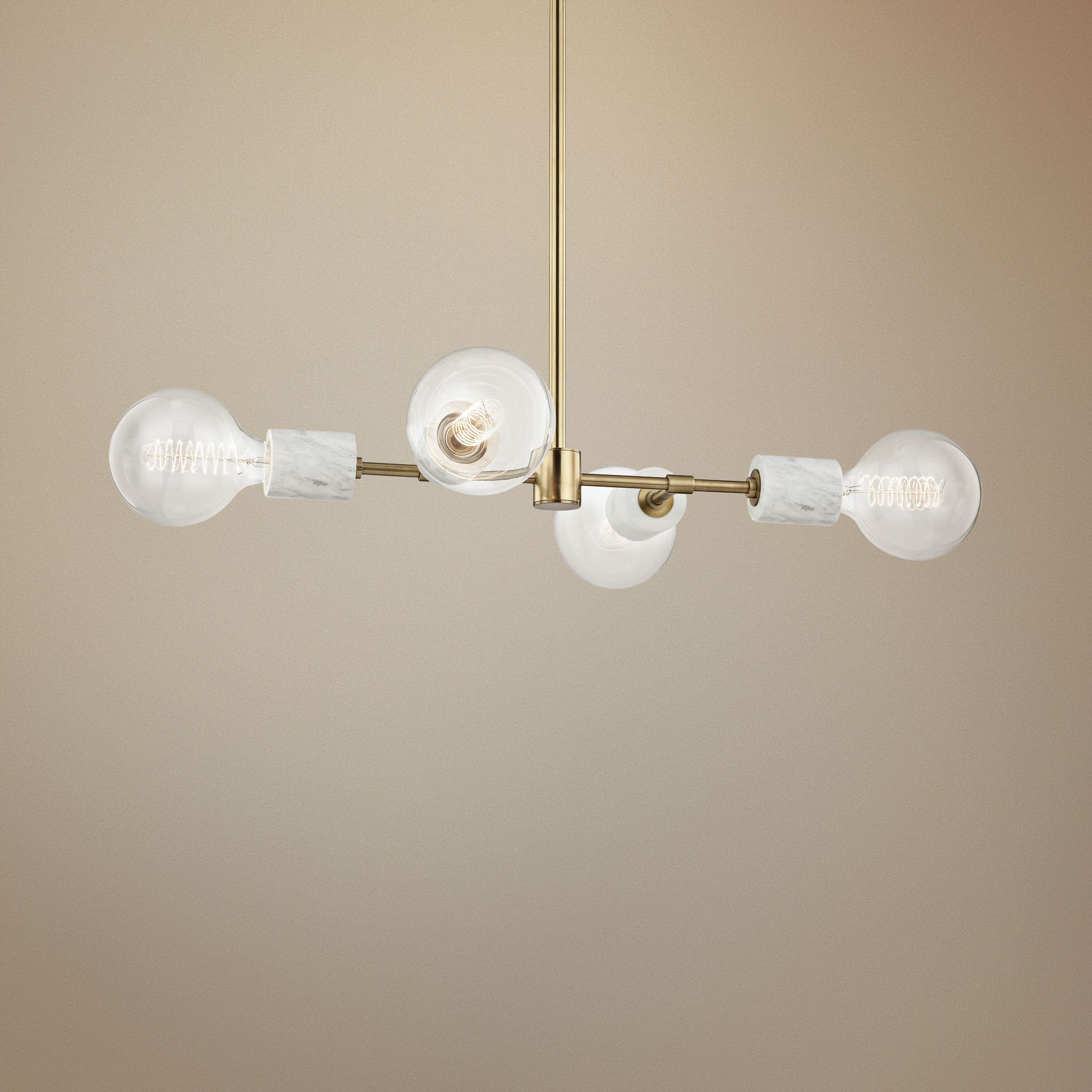 Mitzi Asime 24 1/2" Wide Aged Brass 4-Light Pendant