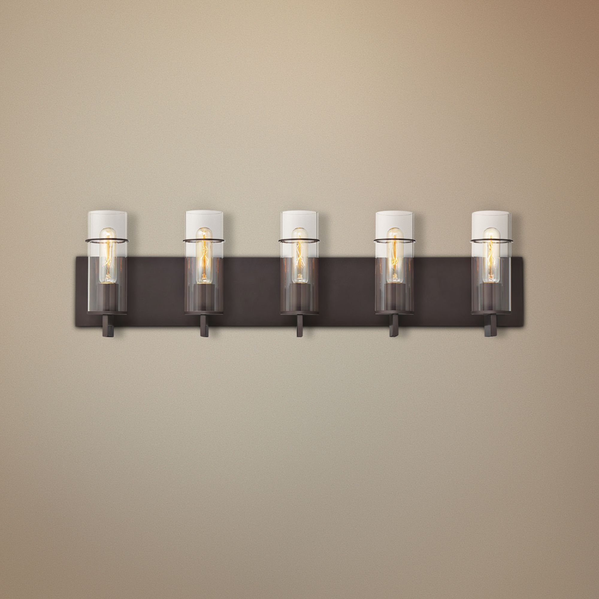 Eurofase Pista 33 3/4" Wide Bronze 5-Light Bath Light