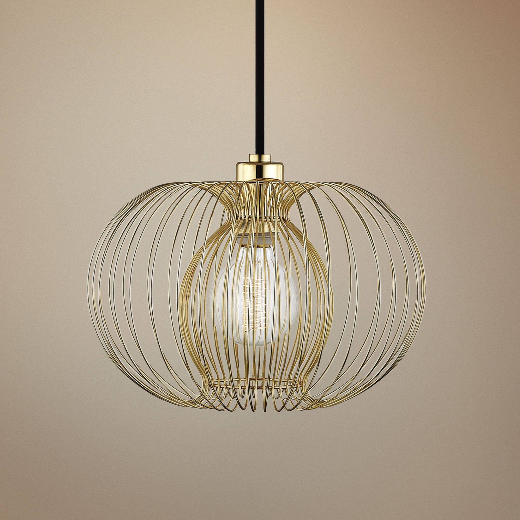 Mitzi Jasmine 12" Wide Polished Brass Mini Pendant