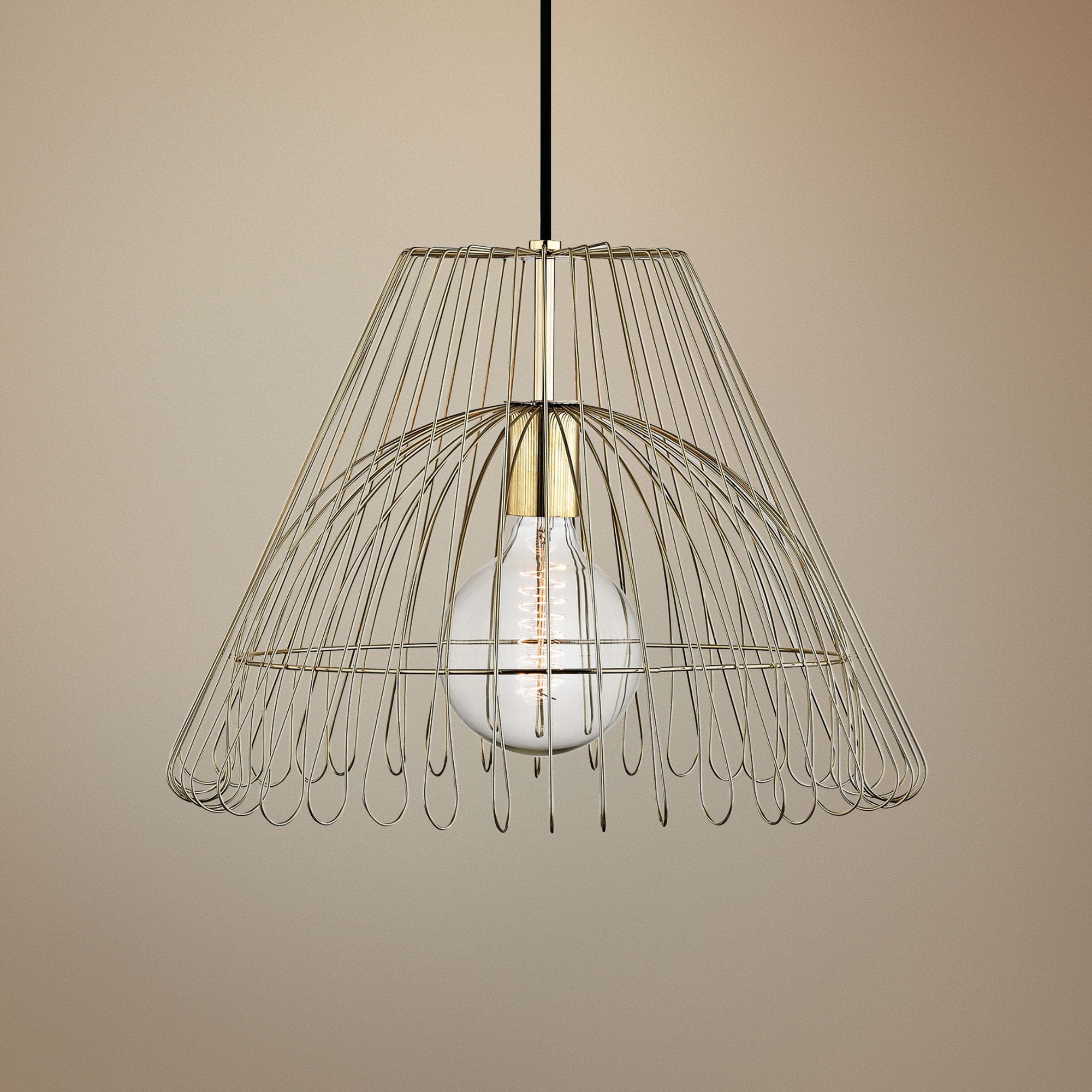 Mitzi Katie 18" Wide Polished Brass Pendant Light