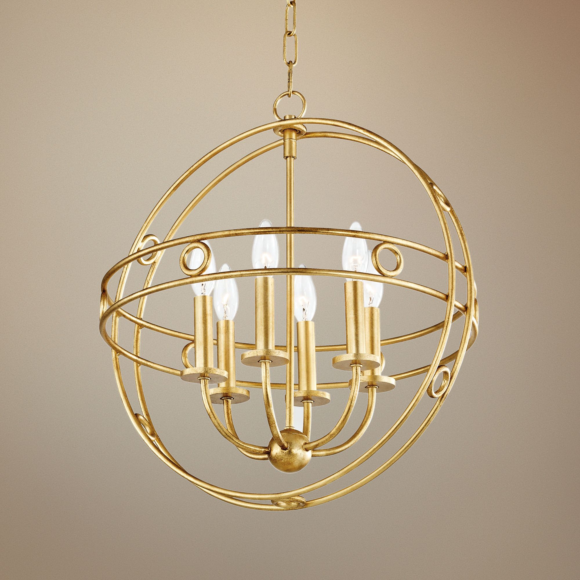 Mitzi Jade 18" Wide Gold Leaf 6-Light Pendant