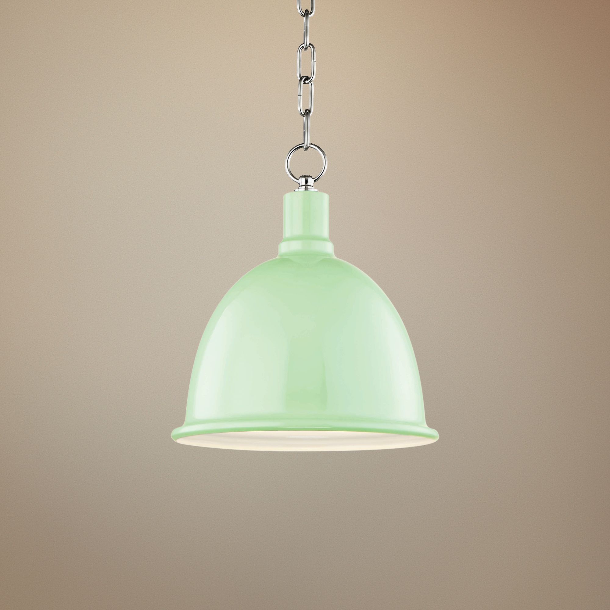 Mitzi Blair 11"W Polished Nickel Mini Pendant w/ Mint Shade