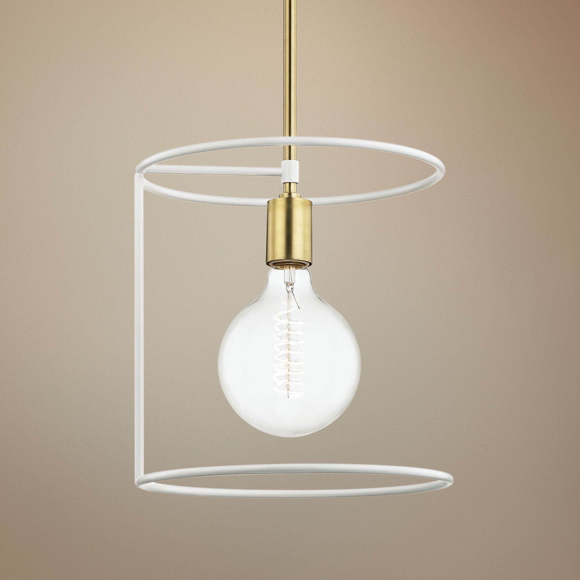 Mitzi Dana 11" Wide Aged Brass and White Mini Pendant