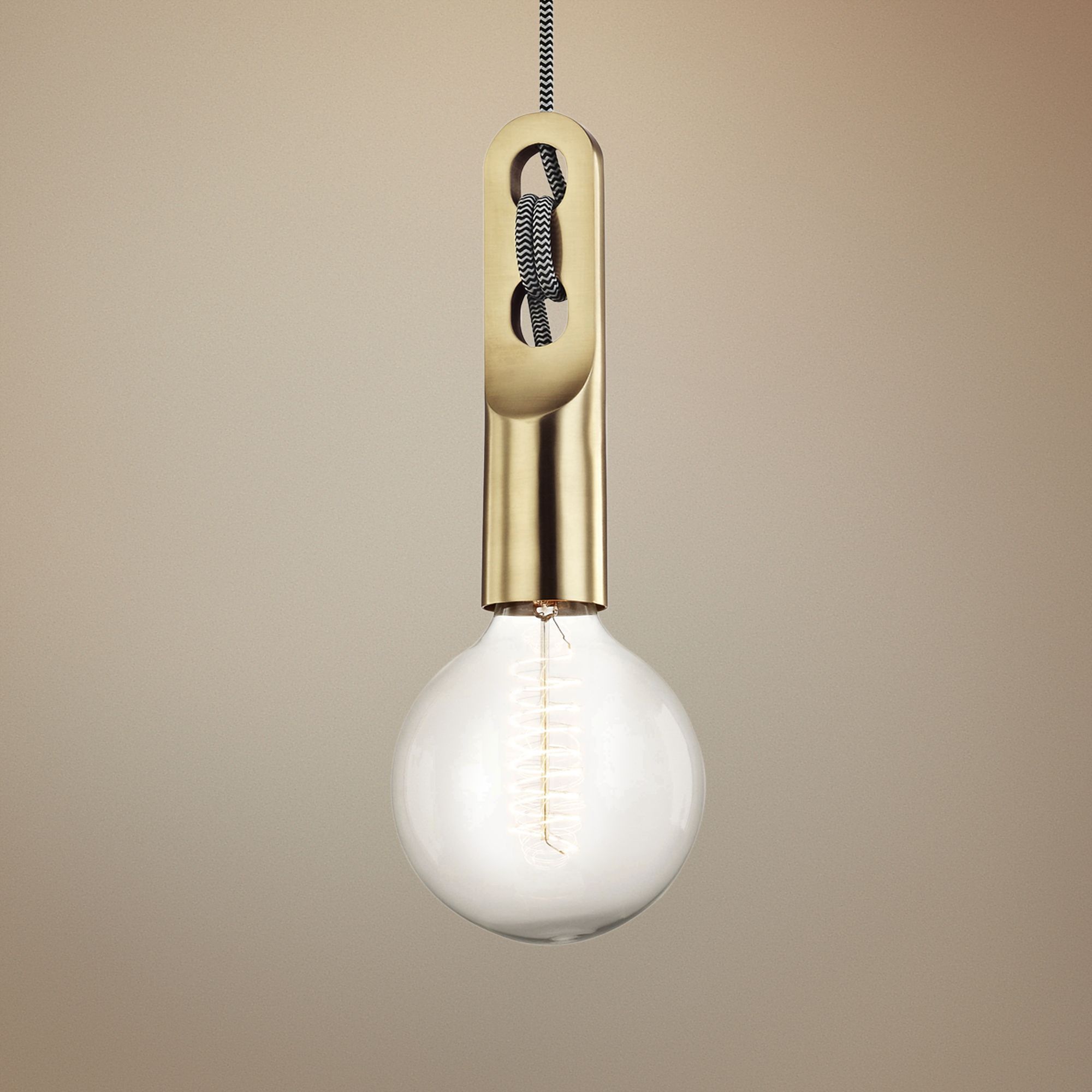 Mitzi Angela 5" Wide Aged Brass Mini Pendant