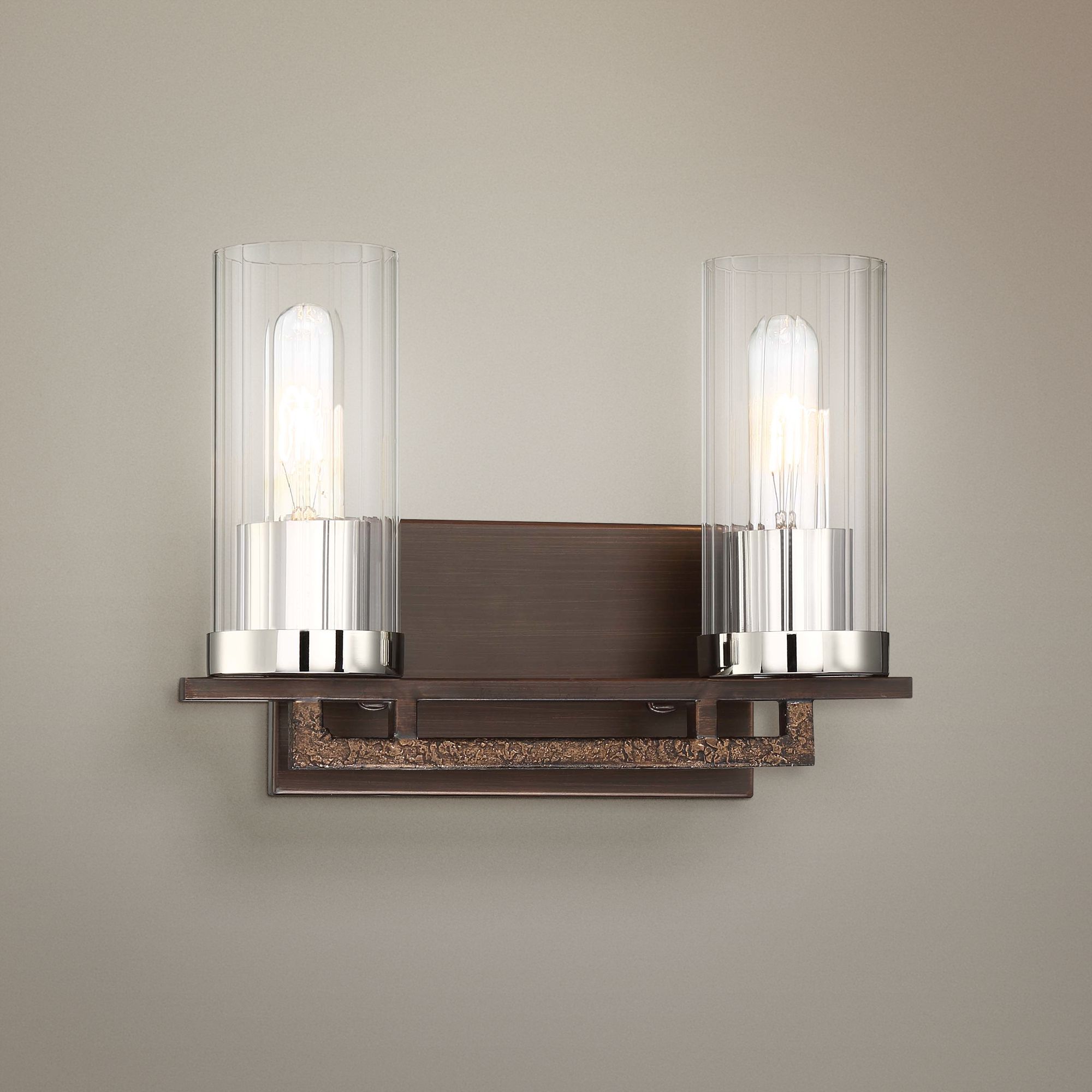 Maddox Roe 9" High Iron Ore 2-Light Wall Sconce