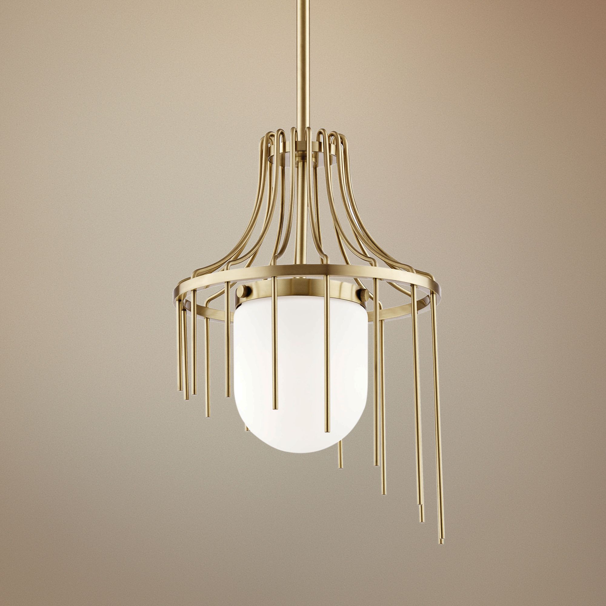 Mitzi Kylie 12" Wide Aged Brass Mini Pendant