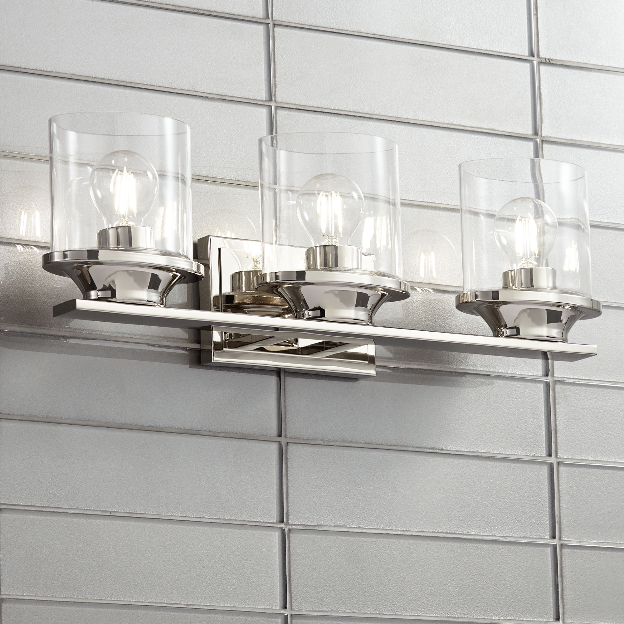 Possini Euro Amalia 23"W Polished Nickel 3-Light Bath Light