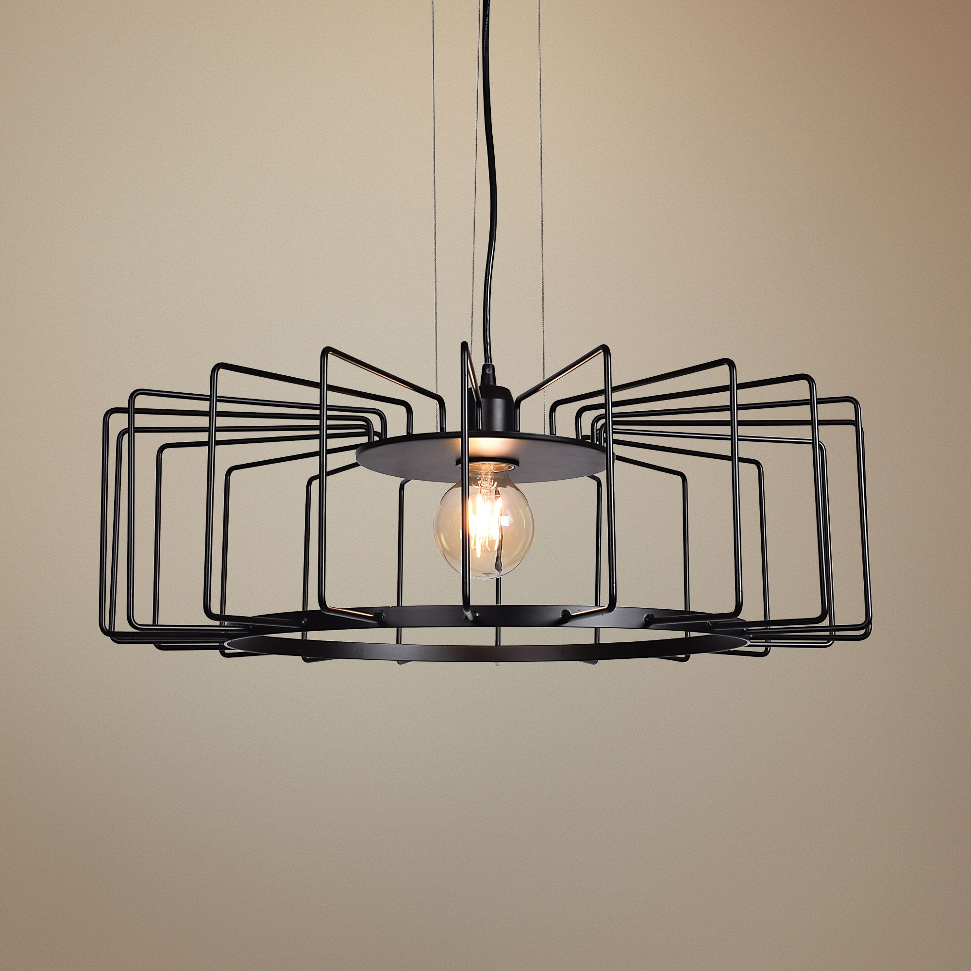 Wired 23 1/4" Wide Black LED Pendant Light