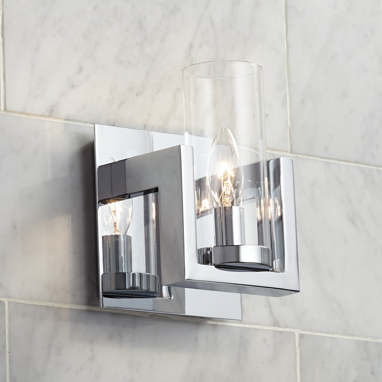 Possini Euro Alexius 8" High Chrome and Glass Wall Sconce