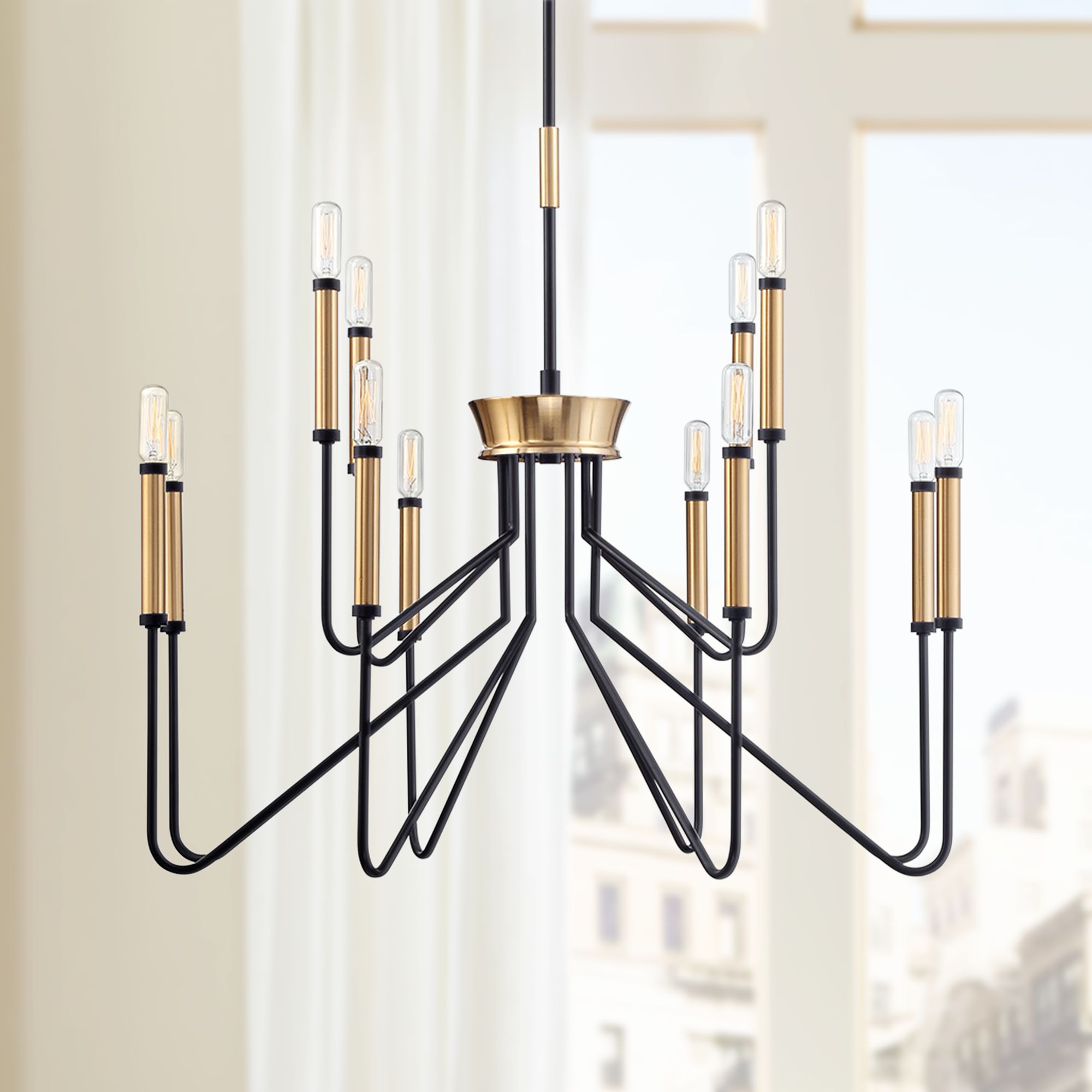 Eurofase Rado 31 1/4" Wide Black 12-Light 2-Tier Chandelier