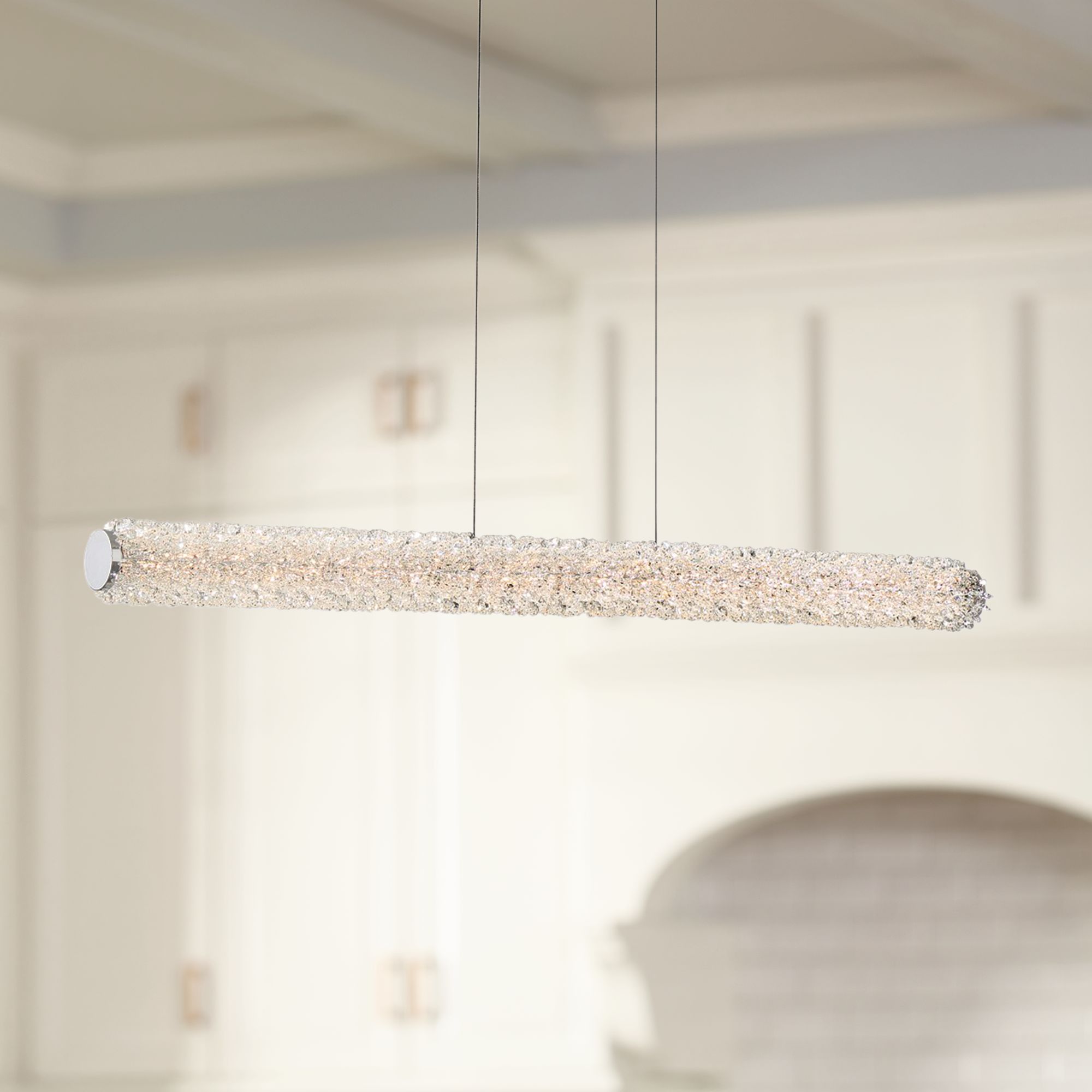 Eurofase Sassi 37"W Chrome LED Kitchen Island Light Pendant