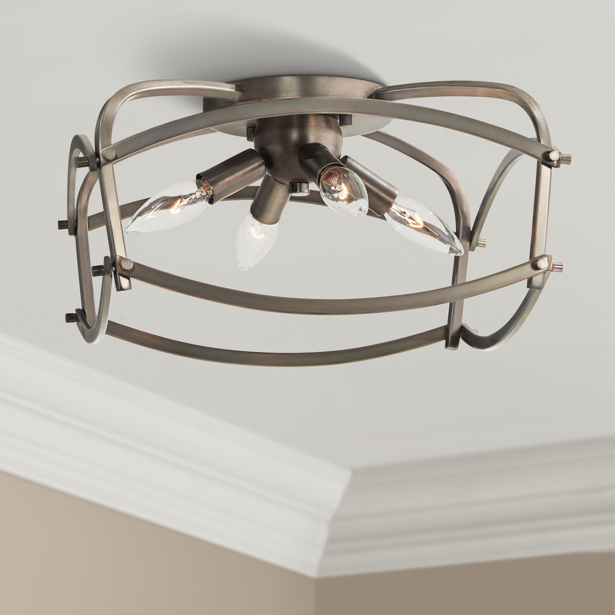 Jupiter S Canopy 14 Wide Bronze 4 Light Ceiling Light 47n25