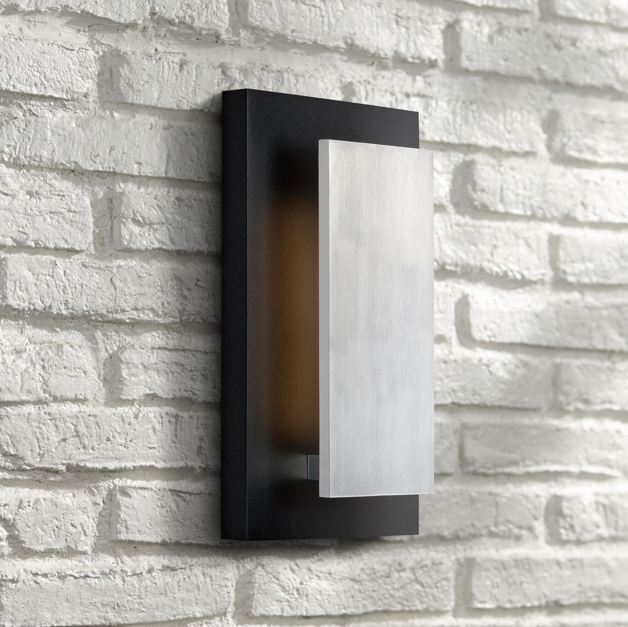 Alumilux 14"H Black w/ Satin Aluminum LED Outdoor Wall Light
