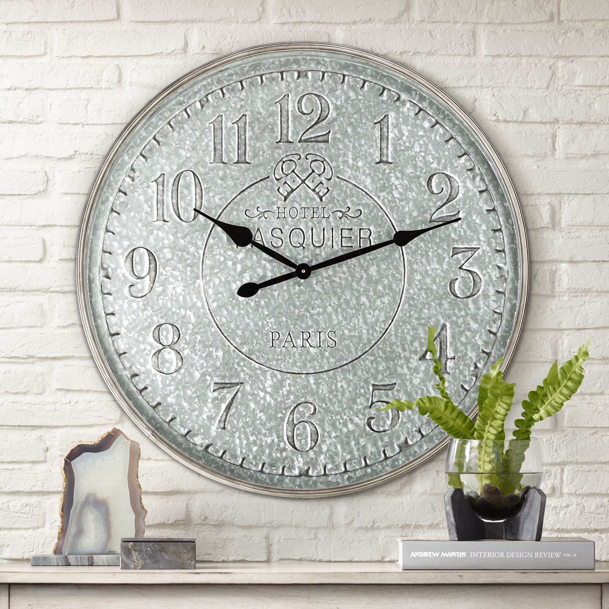 Hotel Fasqier Paris 31 1/2" Wide Glass Round Wall Clock