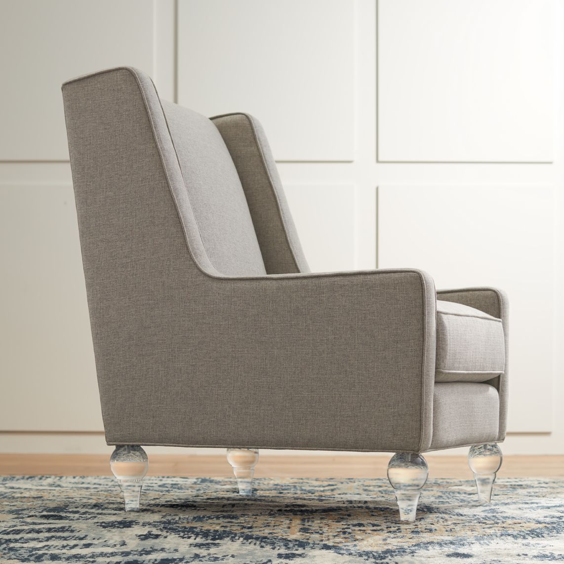 Kallie Textured Gray Accent Armchair