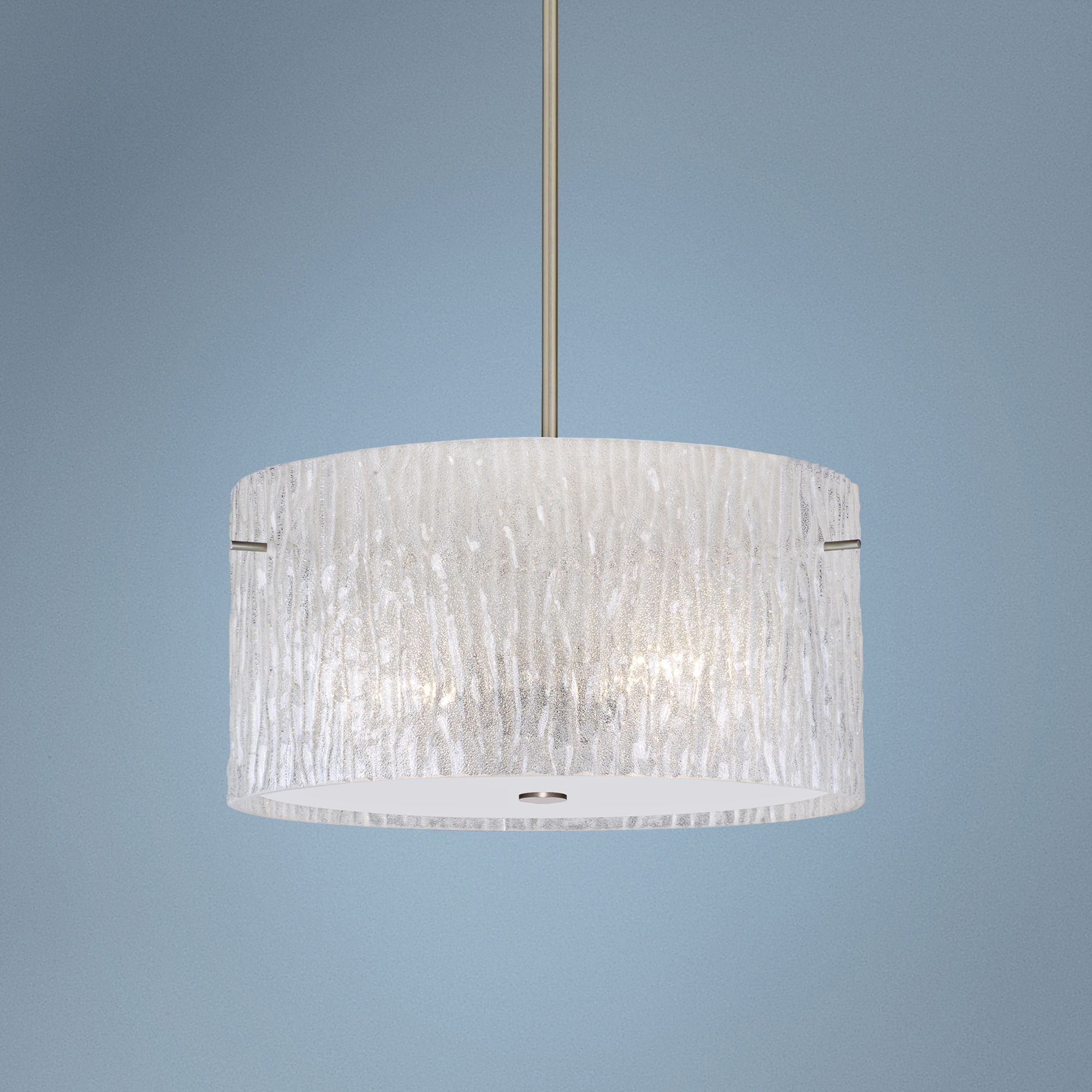 Besa Tamburo 15 3/4" Wide Glitter Stone Pendant