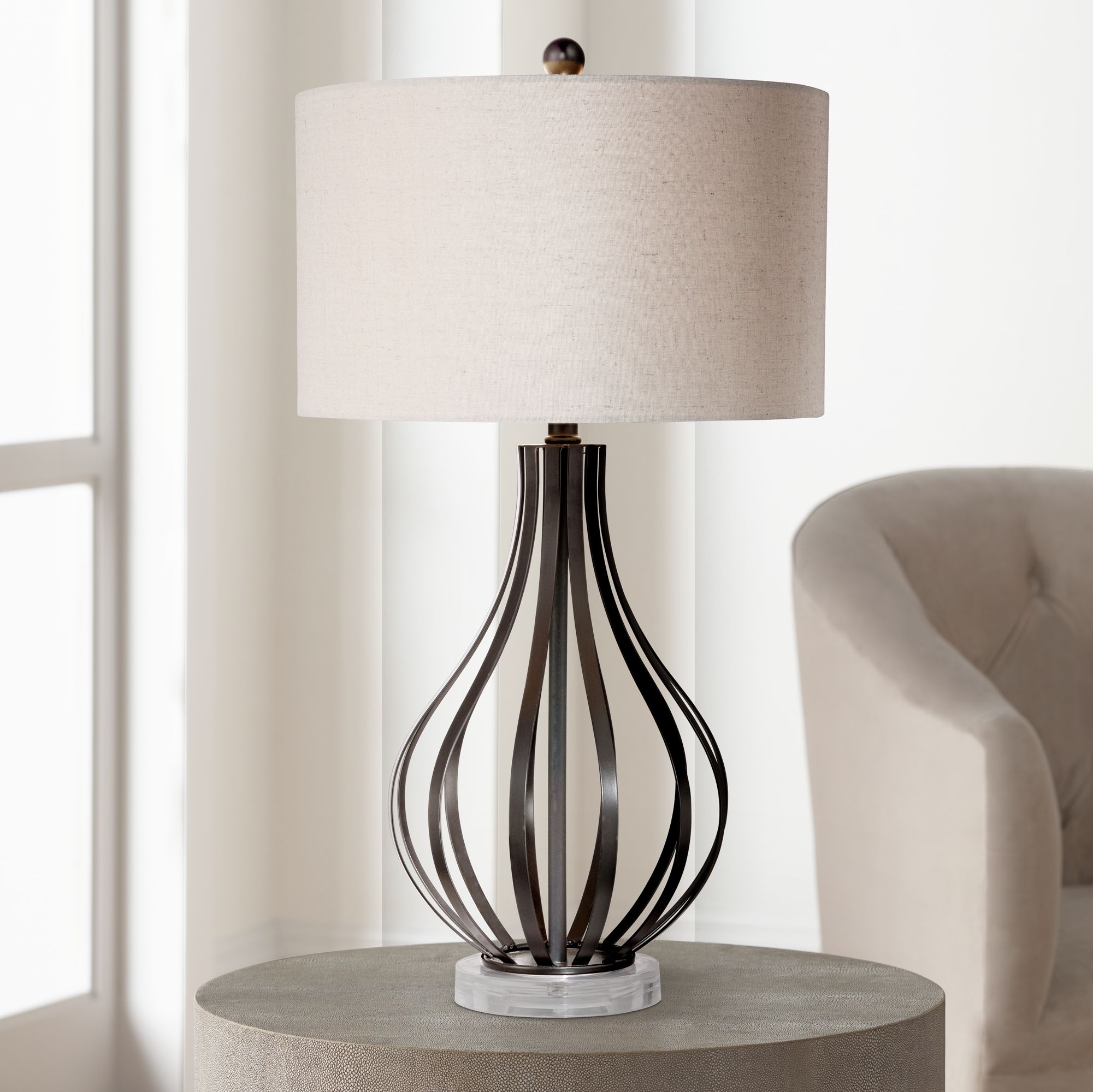 Hyden Bronze Open Gourd Table Lamp