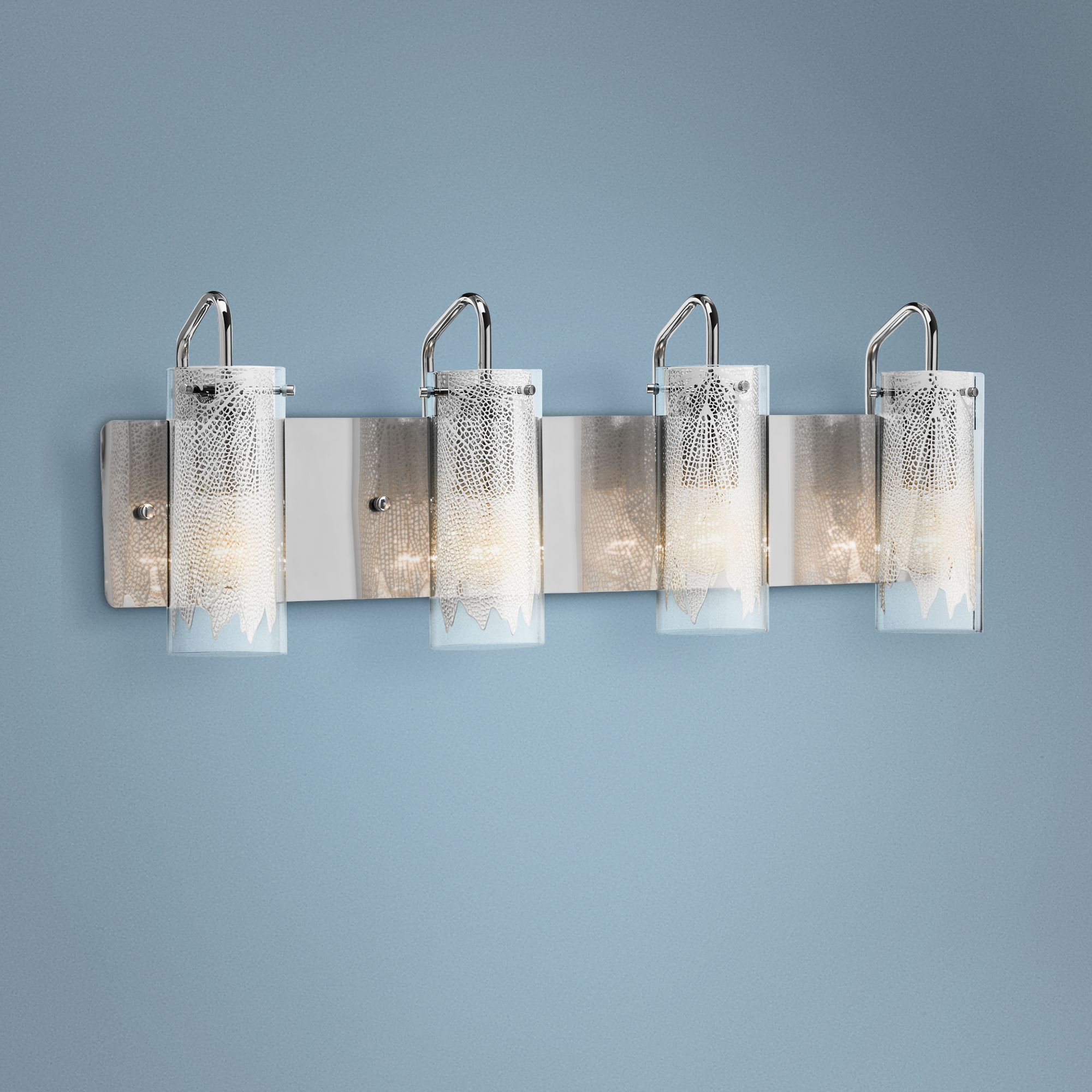 Elan Krysalis 27" Wide Chrome Bathroom Light