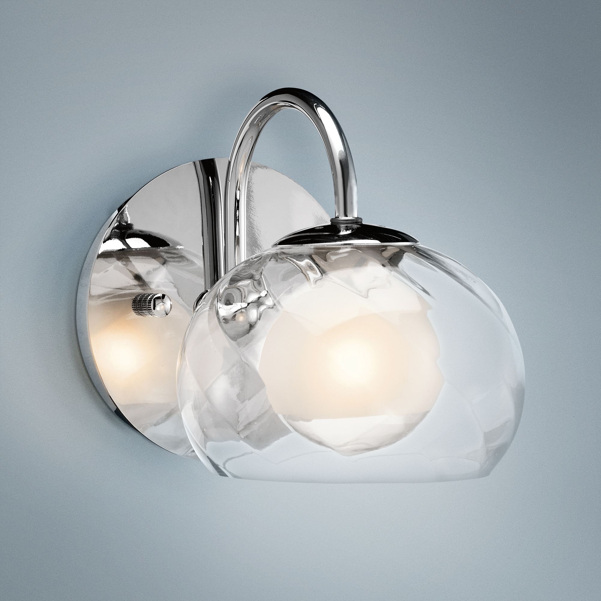 Elan Niu 6" High Chrome and Optic Glass Wall Sconce
