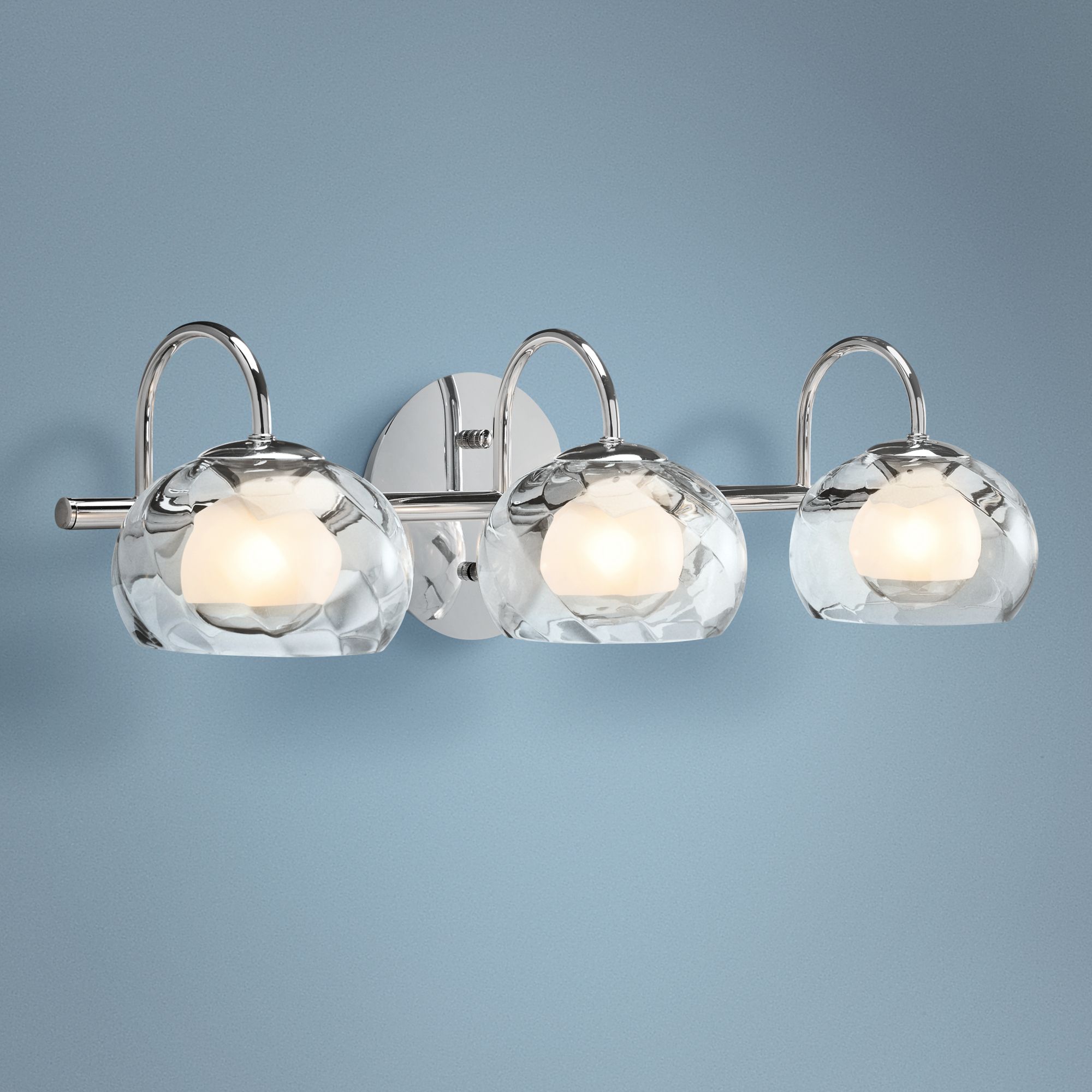 Elan Niu 22 3/4" Wide Optic Glass Chrome Bath Light