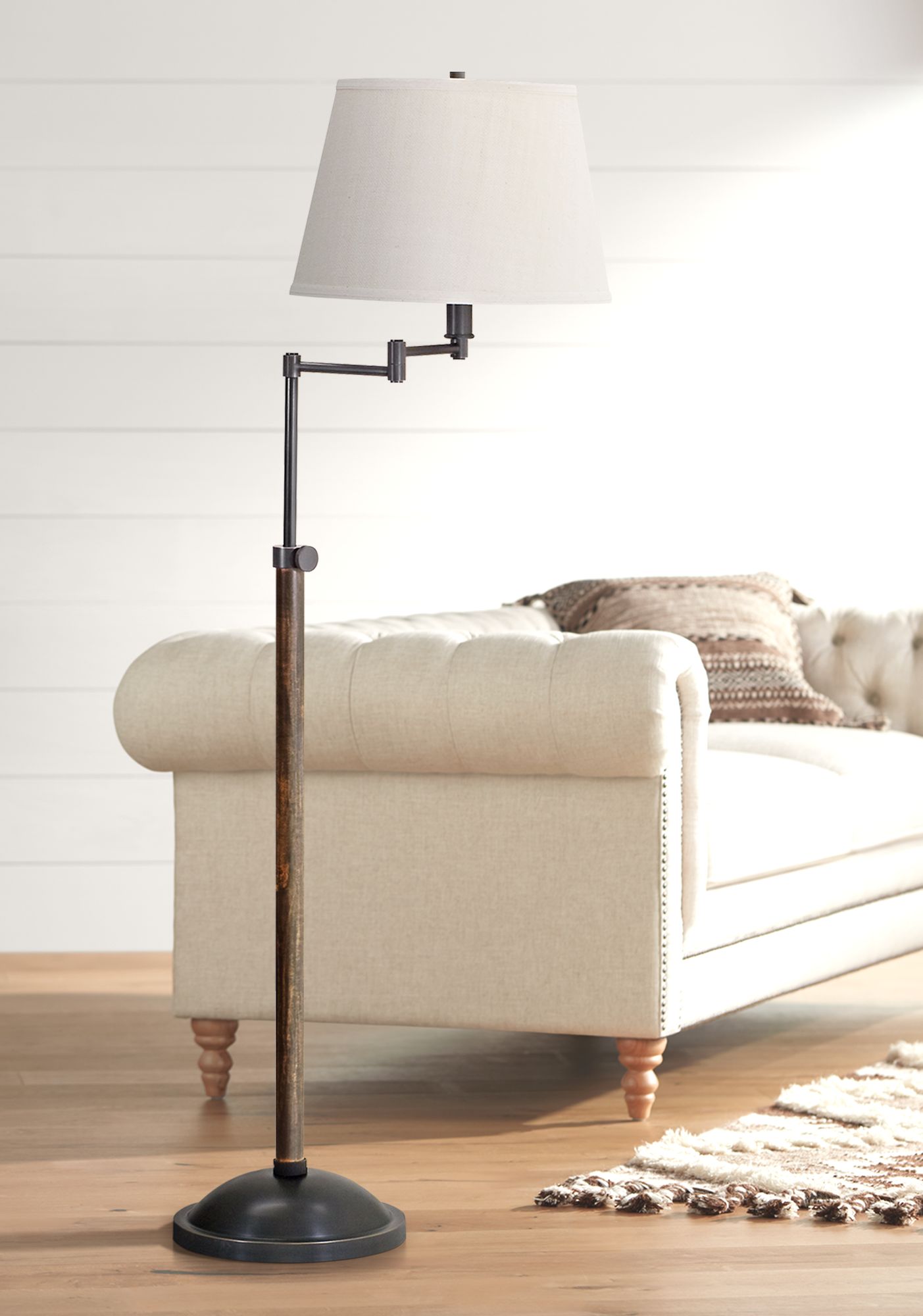 House of Troy Richmond Swing Arm Oiled Bronze Floor Lamp 4J424 Lamps Plus