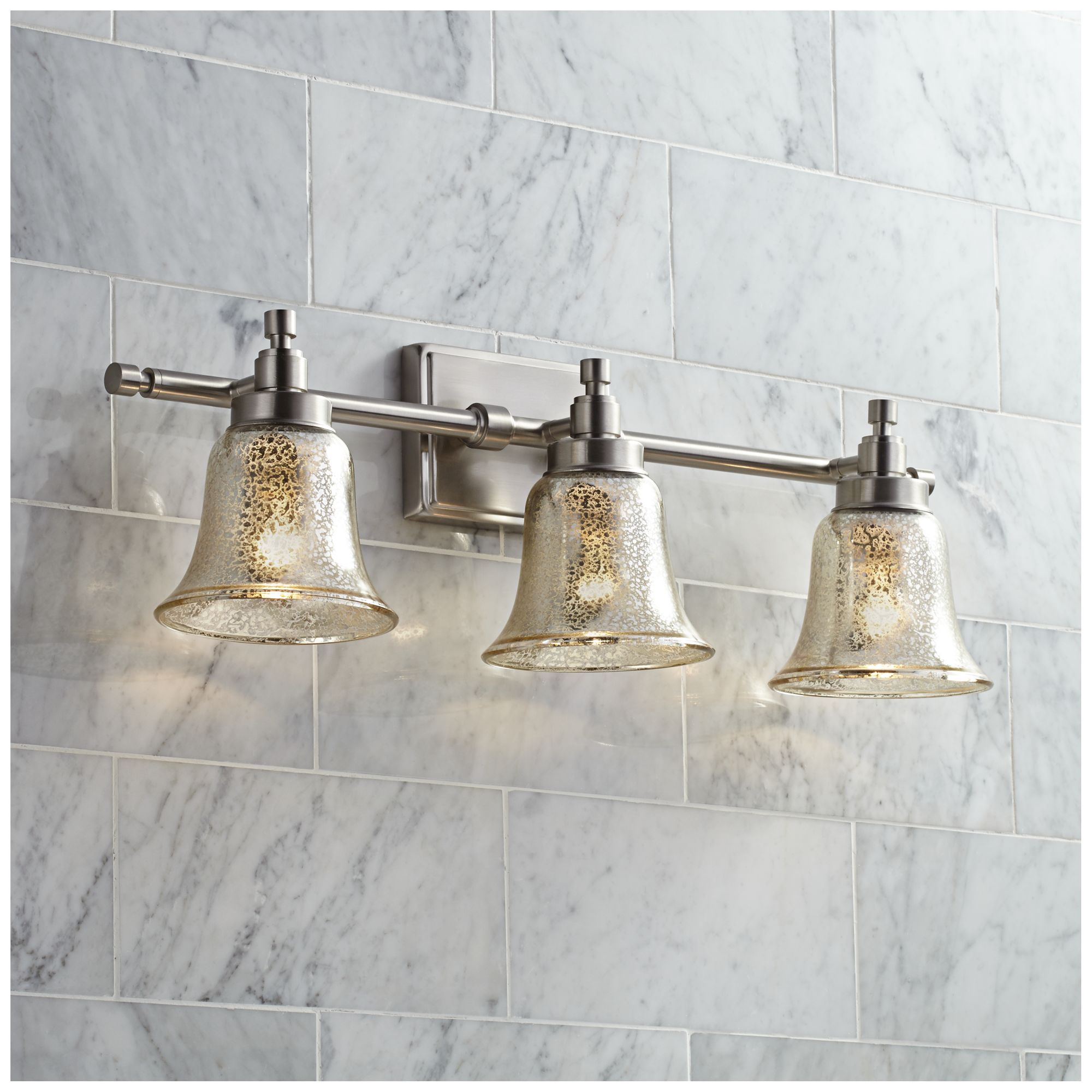 Varra 26 1/2" Wide 3-Light Mercury Glass Bath Light