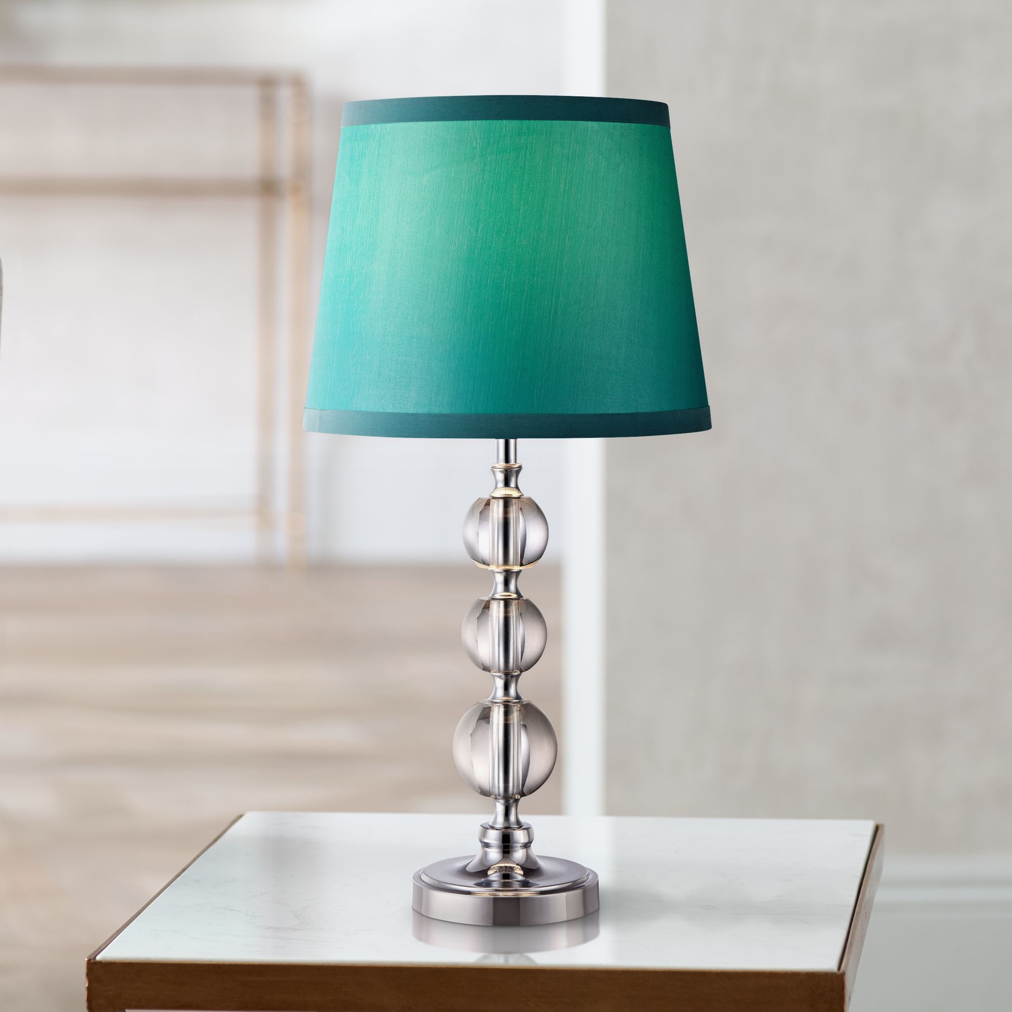 Fabiola 17" High Crystal Globes Accent Table Lamp