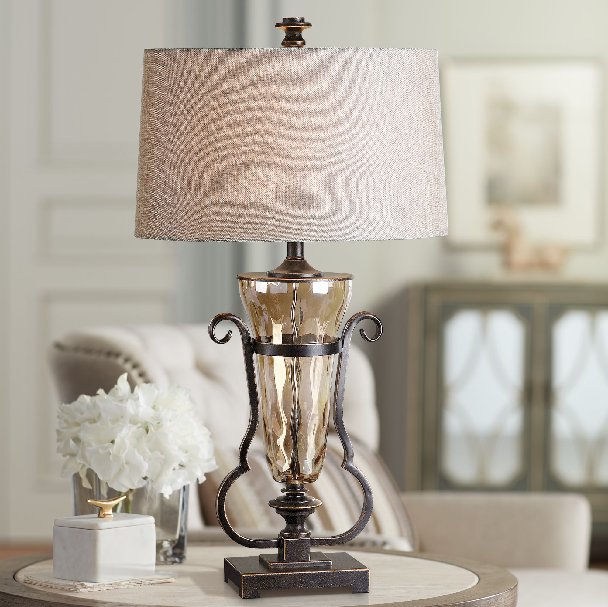 Uttermost Amilliana Amber Water Glass Table Lamp