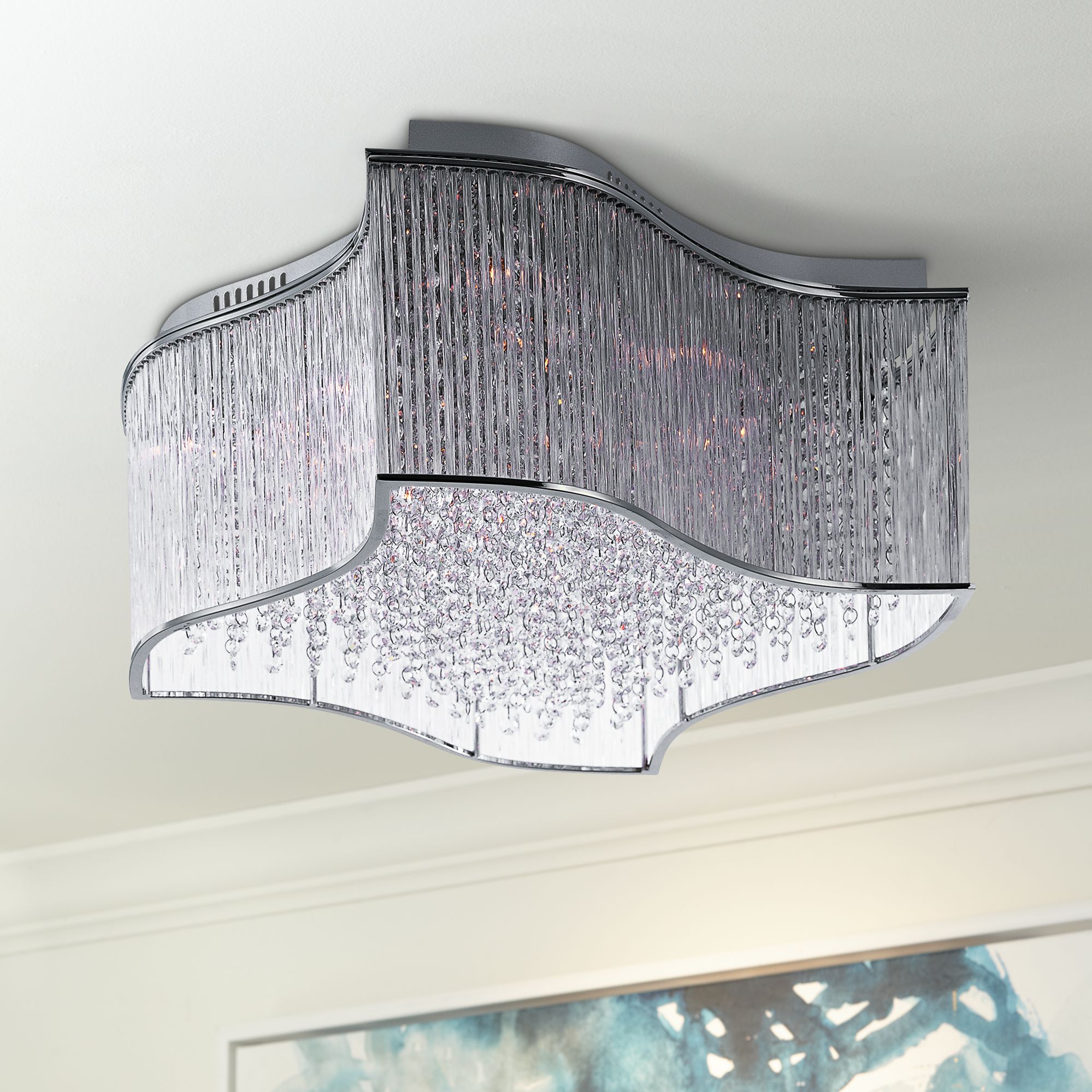 Maxim Swizzle 25 1/4" Wide Polished Chrome Ceiling Light