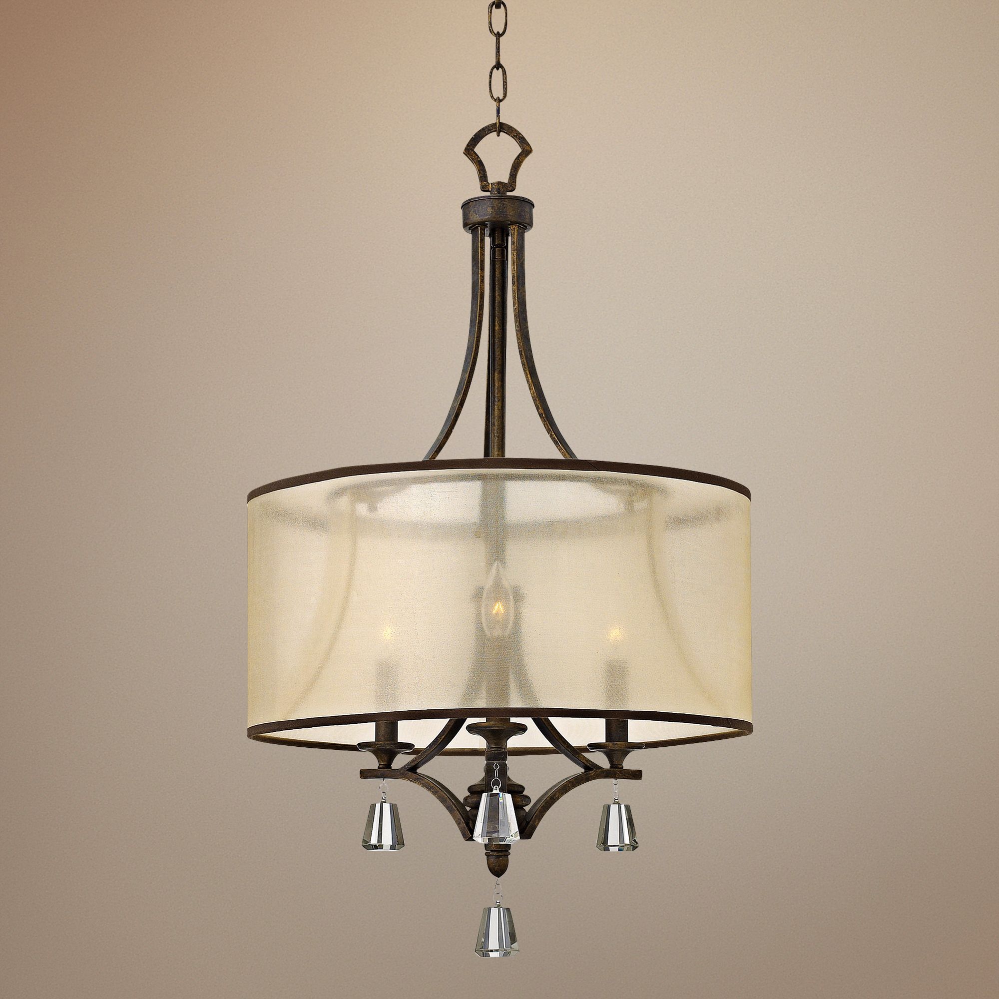 Fredrick Ramond Mime 19" Wide French Bronze Chandelier