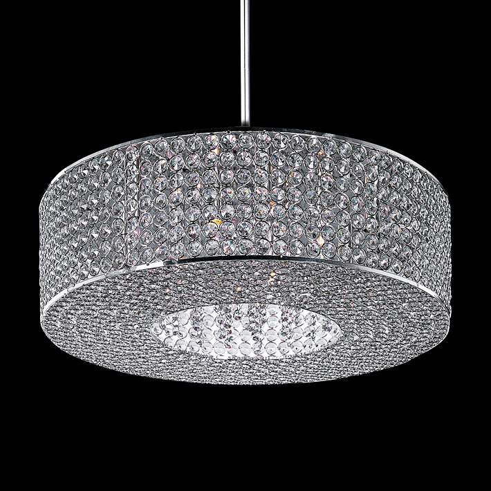 Maxim Glimmer 21 3 4 Wide Plated Silver Pendant 4y255 Lamps Plus