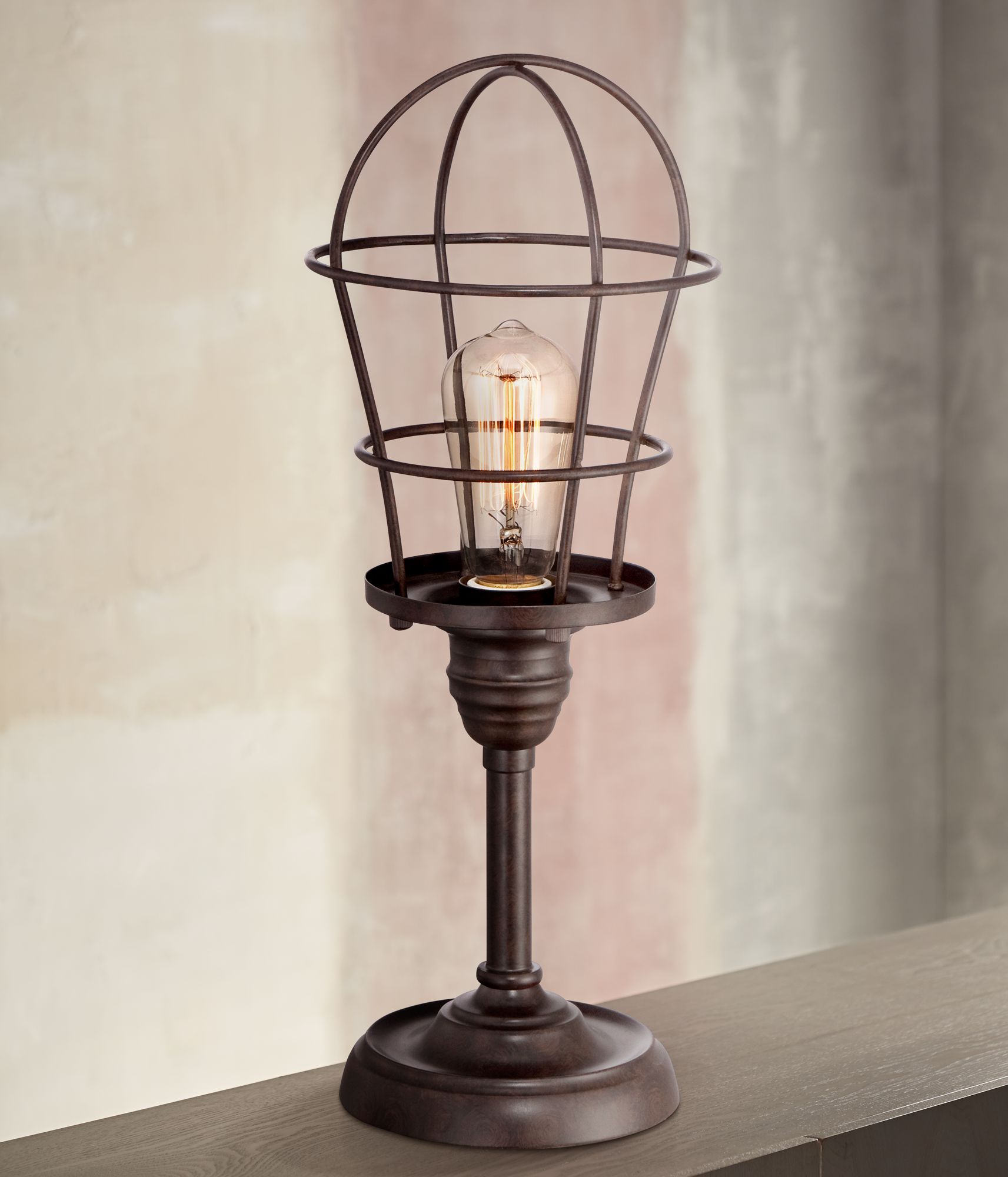 Franklin Iron Works Industrial Wire Cage 17 1/4" Accent Lamp