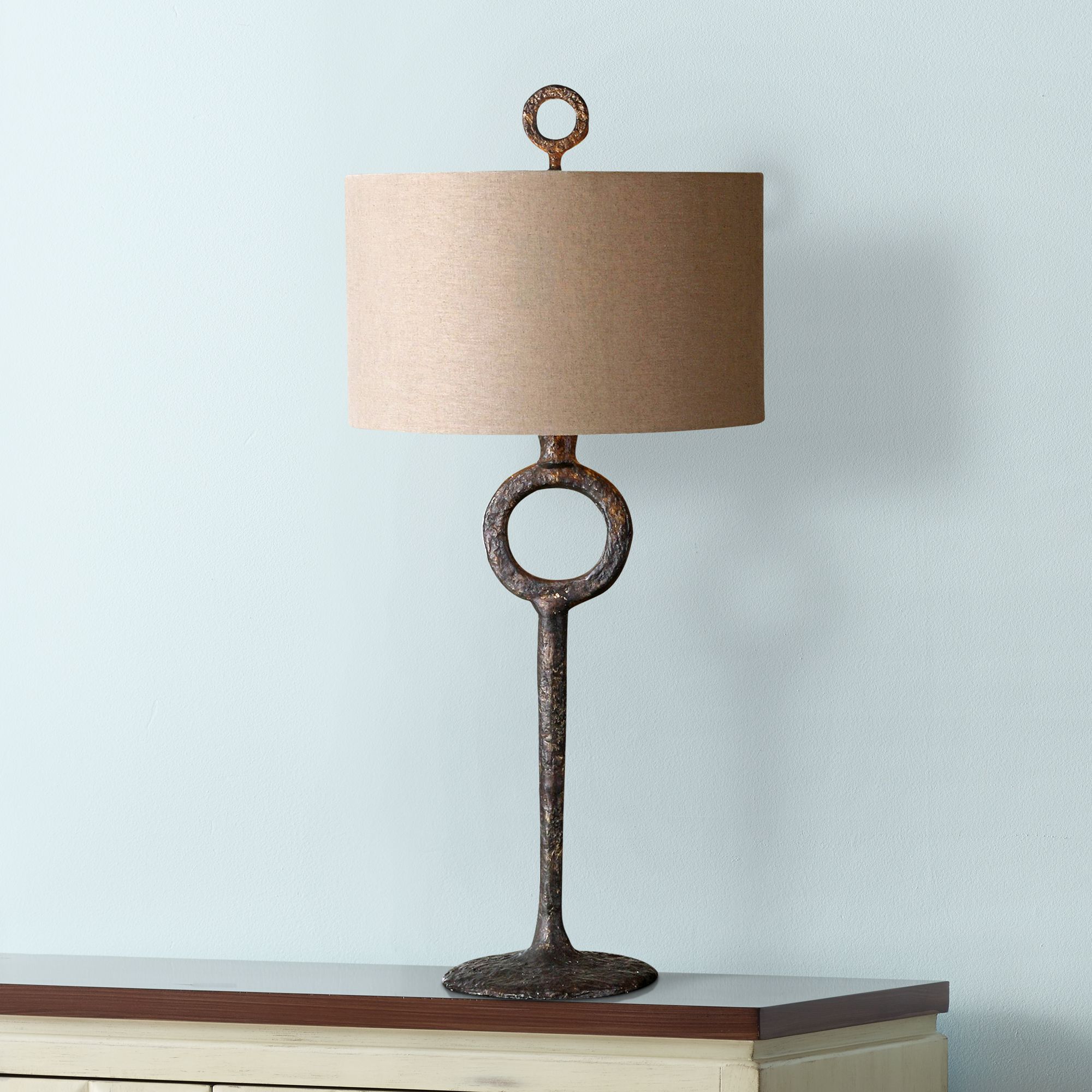 Uttermost Ferro Rust Beige Table Lamp