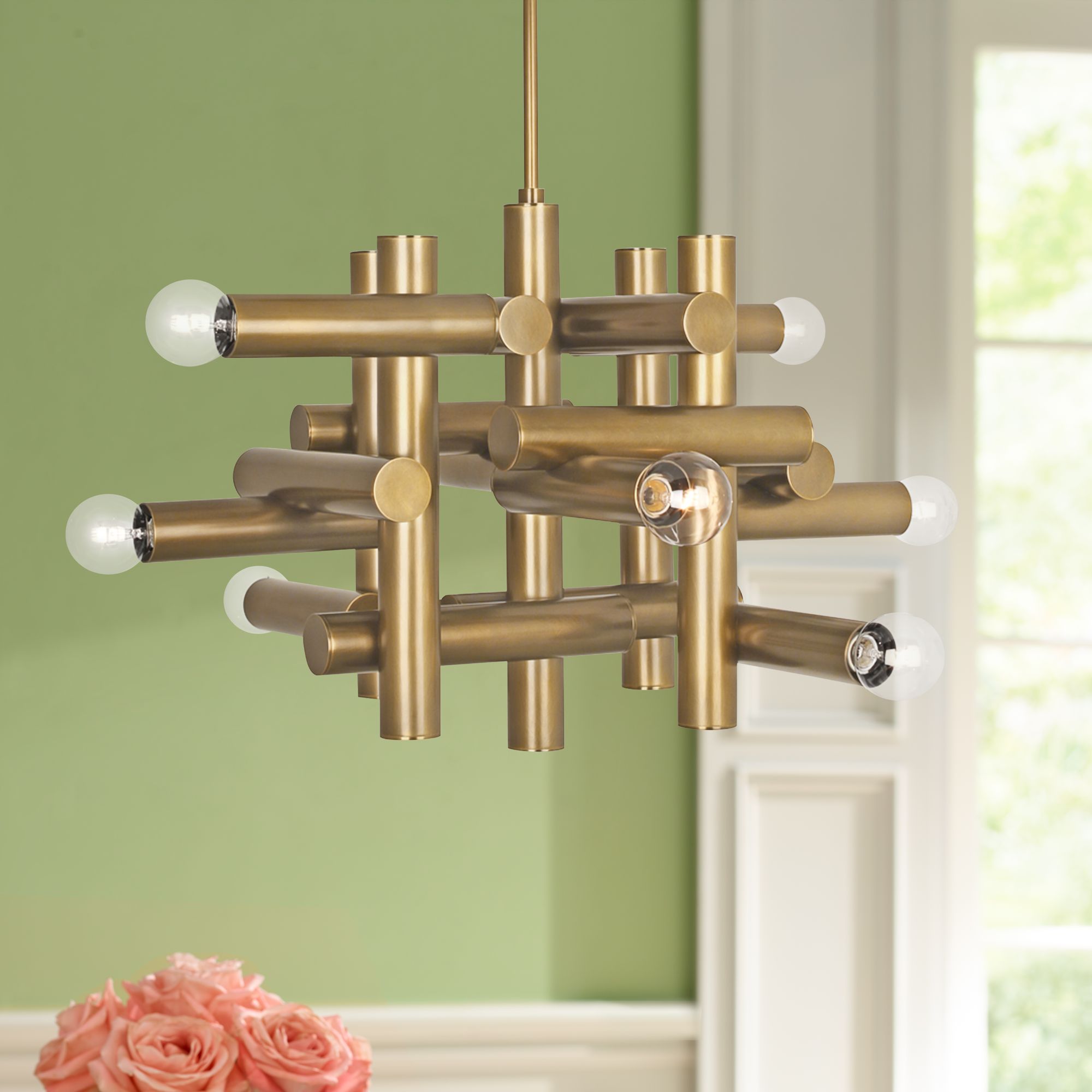 Jonathan Adler Milano 30 1/2" Wide Polished Brass Pendant Light