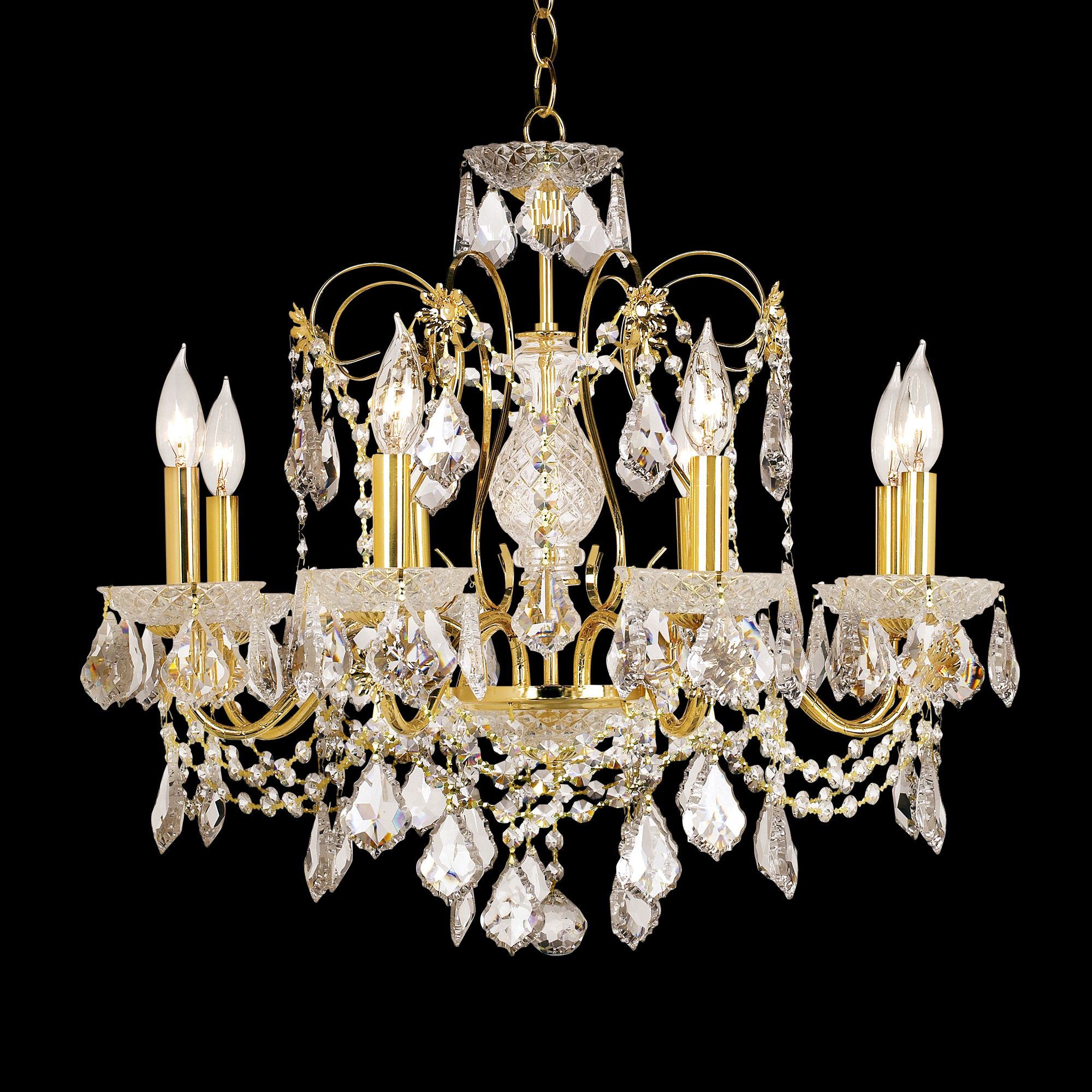 James R. Moder Belle Wave Eight Light Chandelier