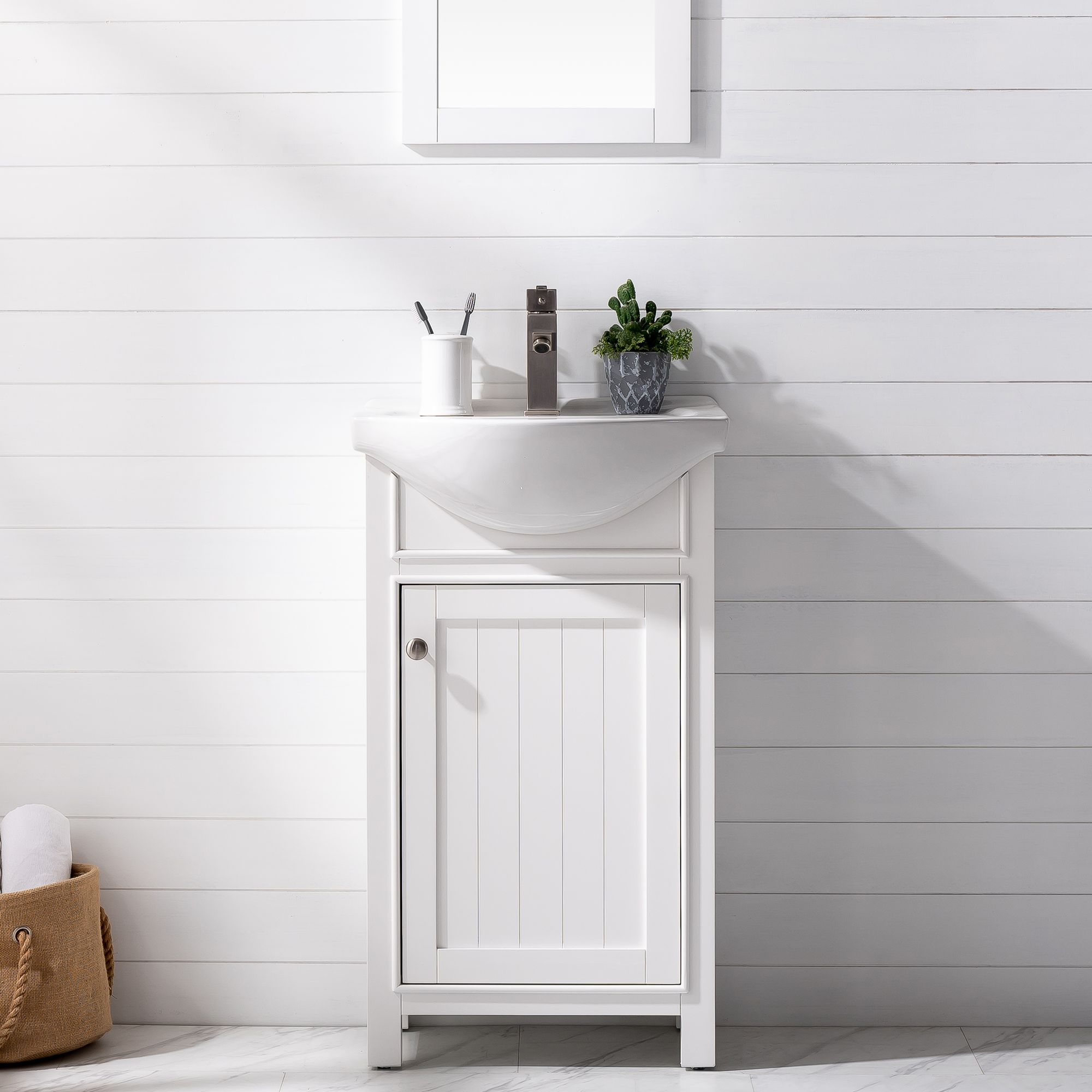 Marian 20"W 1-Door White Porcelain-Top Single Sink Vanity