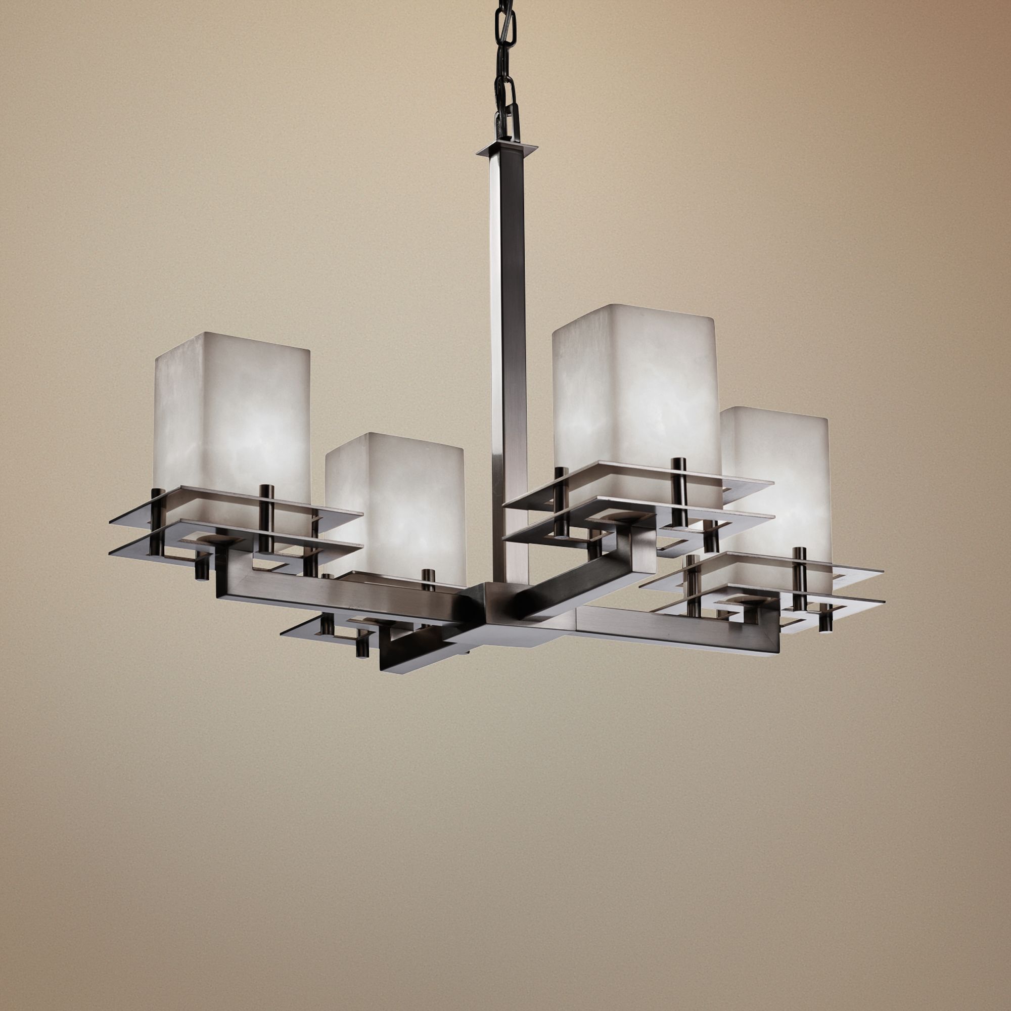 Clouds Metropolis 25" Wide Brushed Nickel 4-Light Chandelier