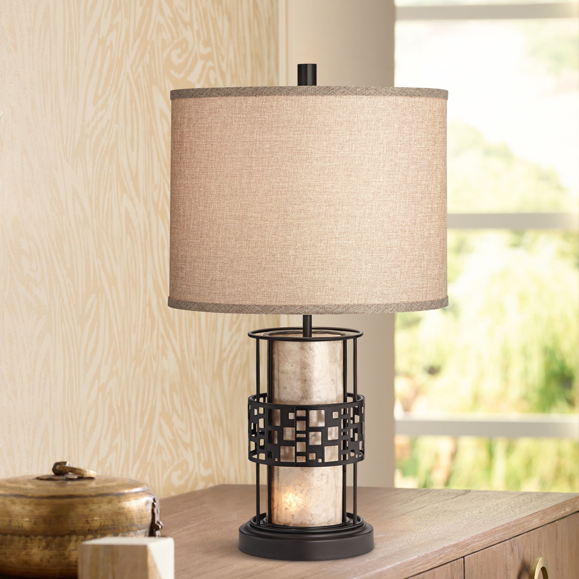 Cooper Mica LED Night Light Table Lamp